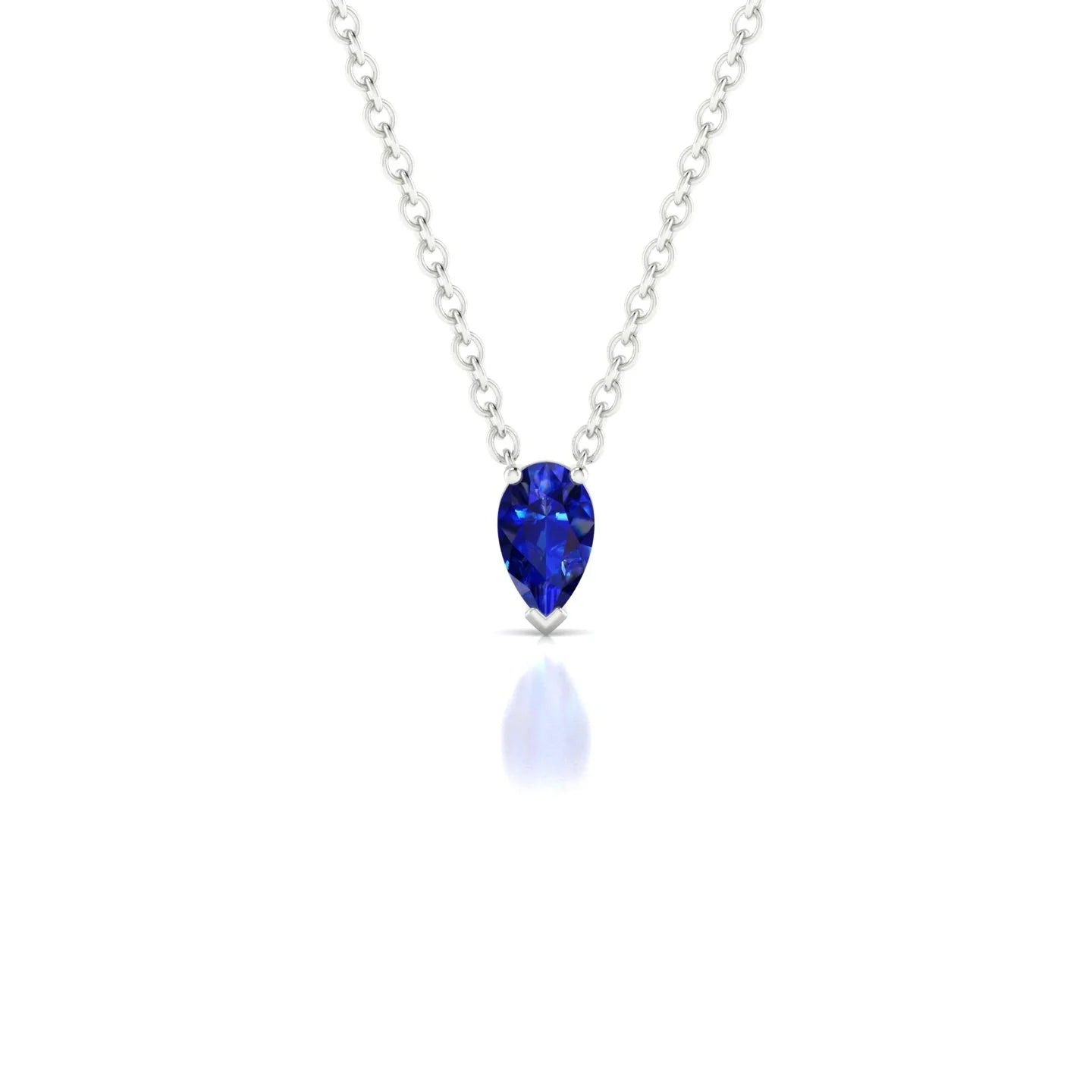 Radiance | 18k White Gold 5 x 3 mm Pear Sapphire Pendant