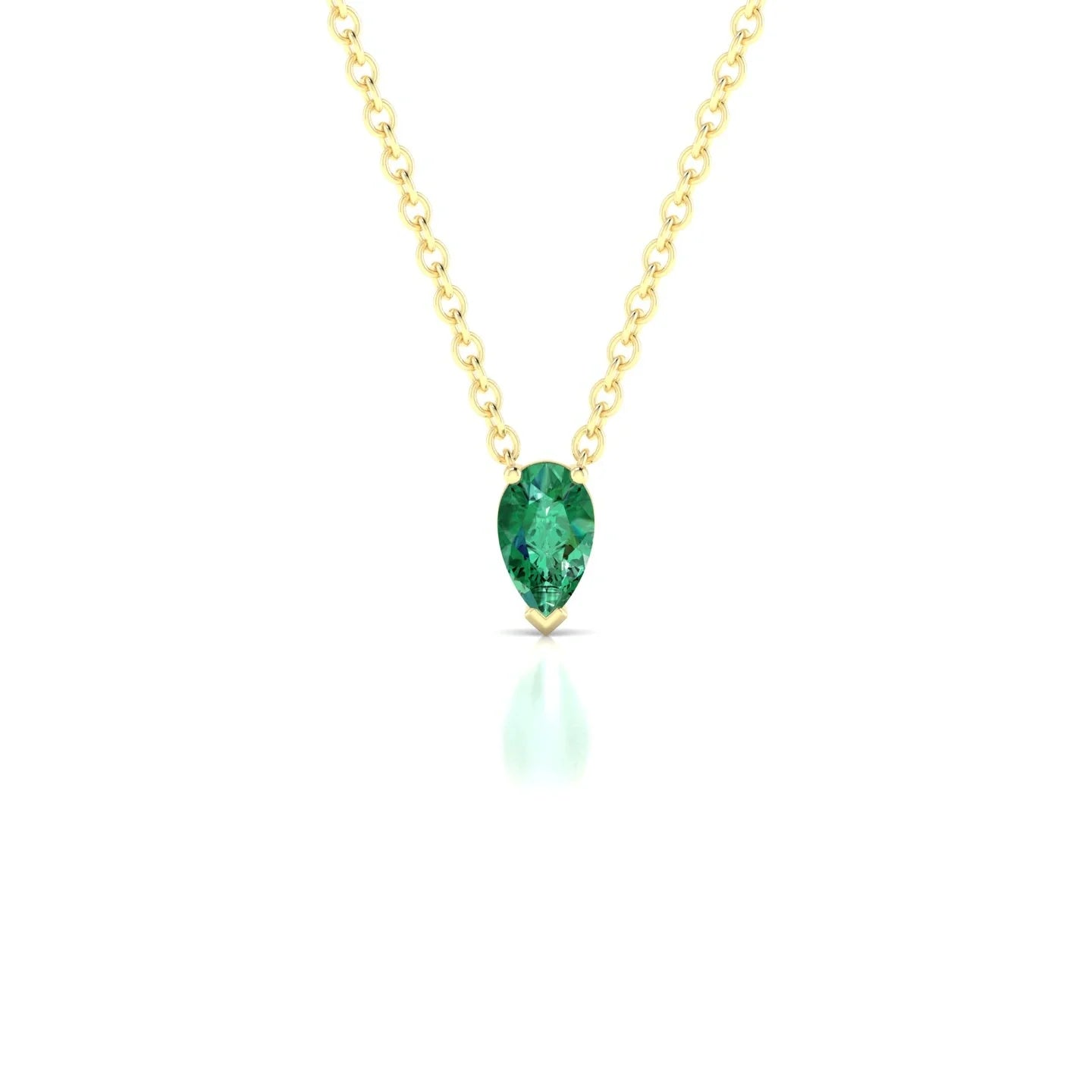 Radiance | 18k Yellow Gold 5 x 3 mm Pear Emerald Pendant