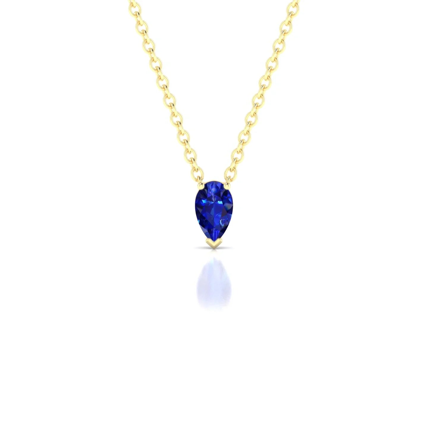 Radiance | 18k Yellow Gold 5 x 3 mm Pear Sapphire Pendant