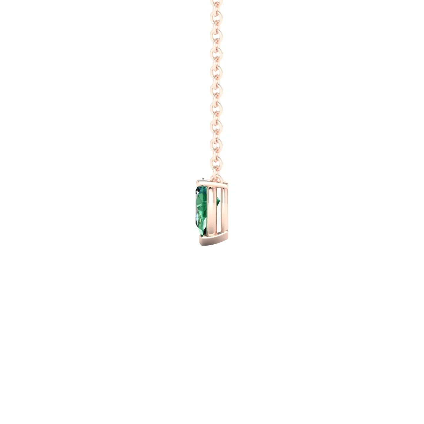 Radiance | 18k Rose Gold 5 x 3 mm Pear Emerald Pendant