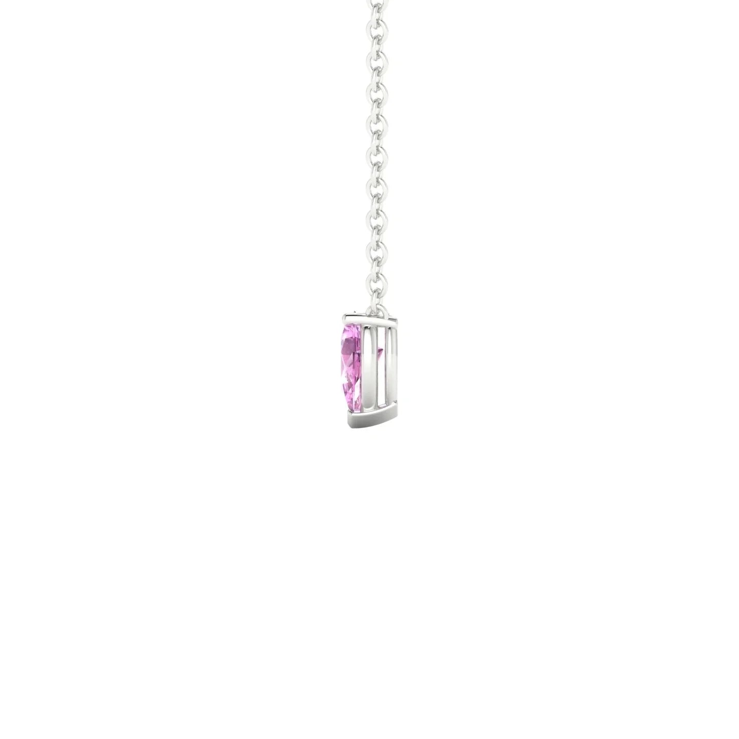 Radiance | 18k White Gold 5 x 3 mm Pear Pink Sapphire Pendant