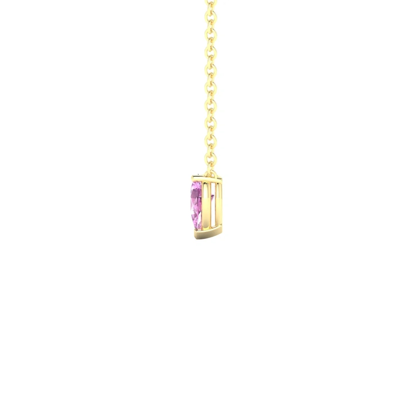 Radiance | 18k Yellow Gold 5 x 3 mm Pear Pink Sapphire Pendant