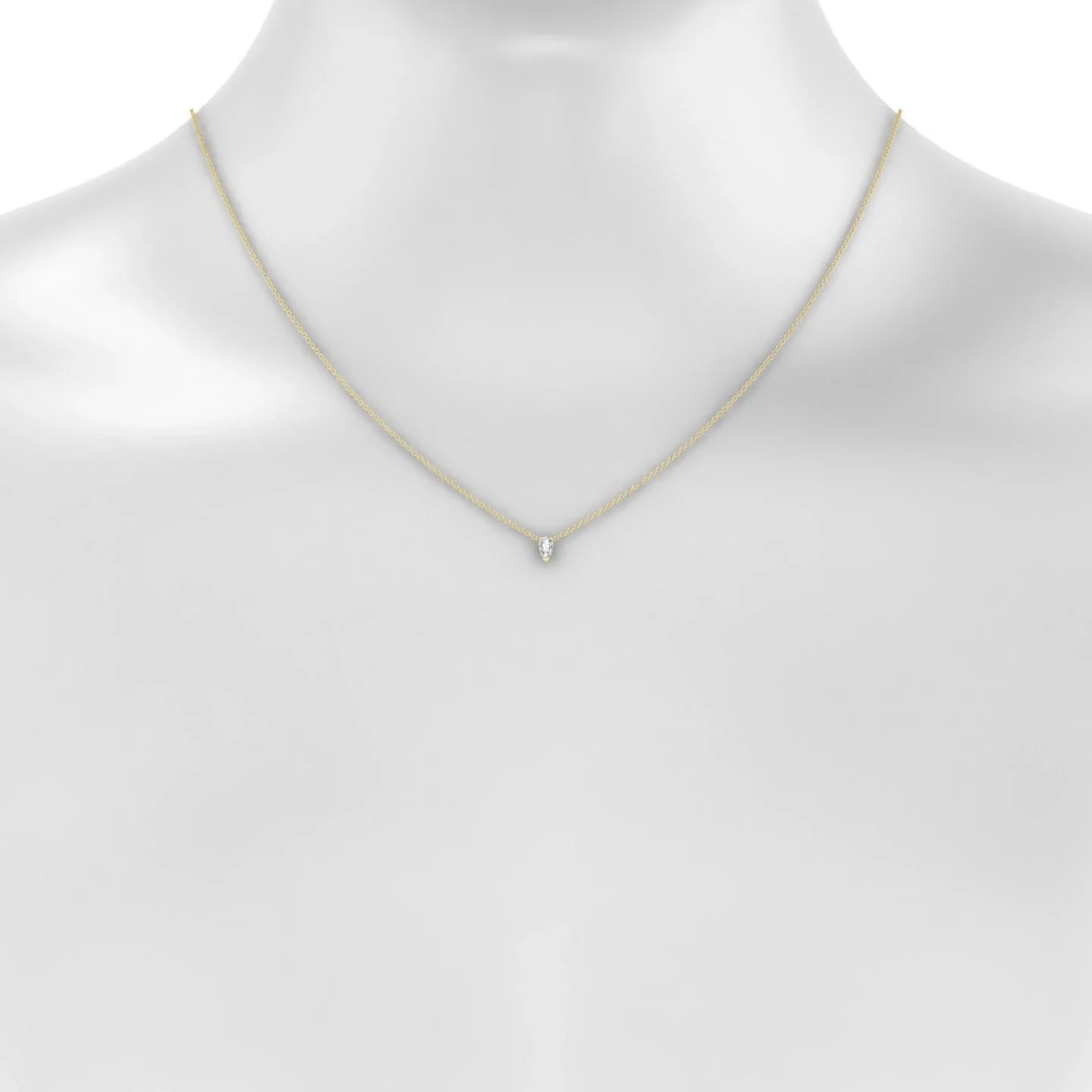 Radiance | 18k Yellow Gold 5 x 3 mm Pear Diamond Pendant