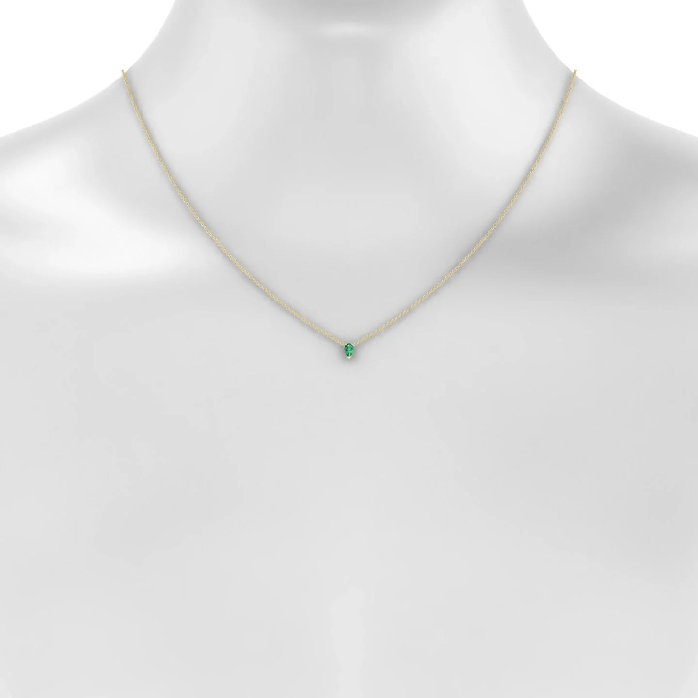 Radiance | 18k Yellow Gold 5 x 3 mm Pear Emerald Pendant
