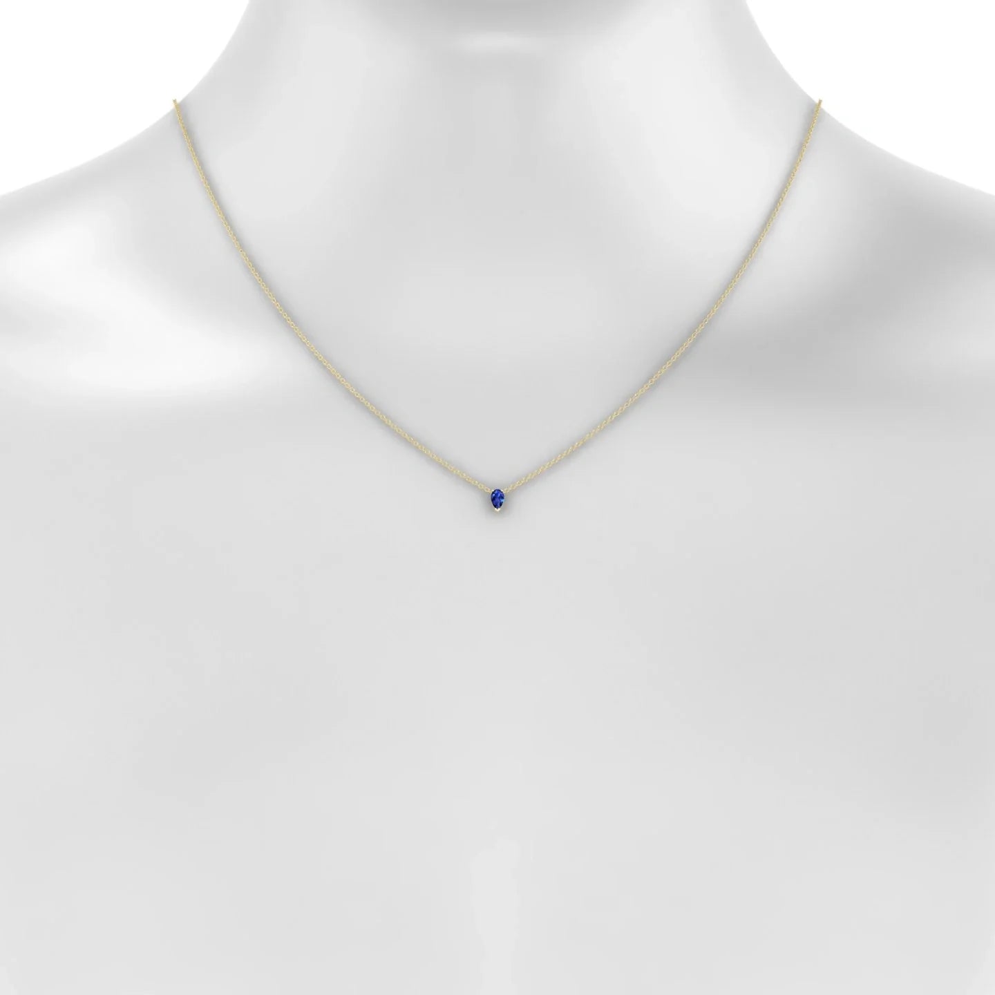 Radiance | 18k Yellow Gold 5 x 3 mm Pear Sapphire Pendant