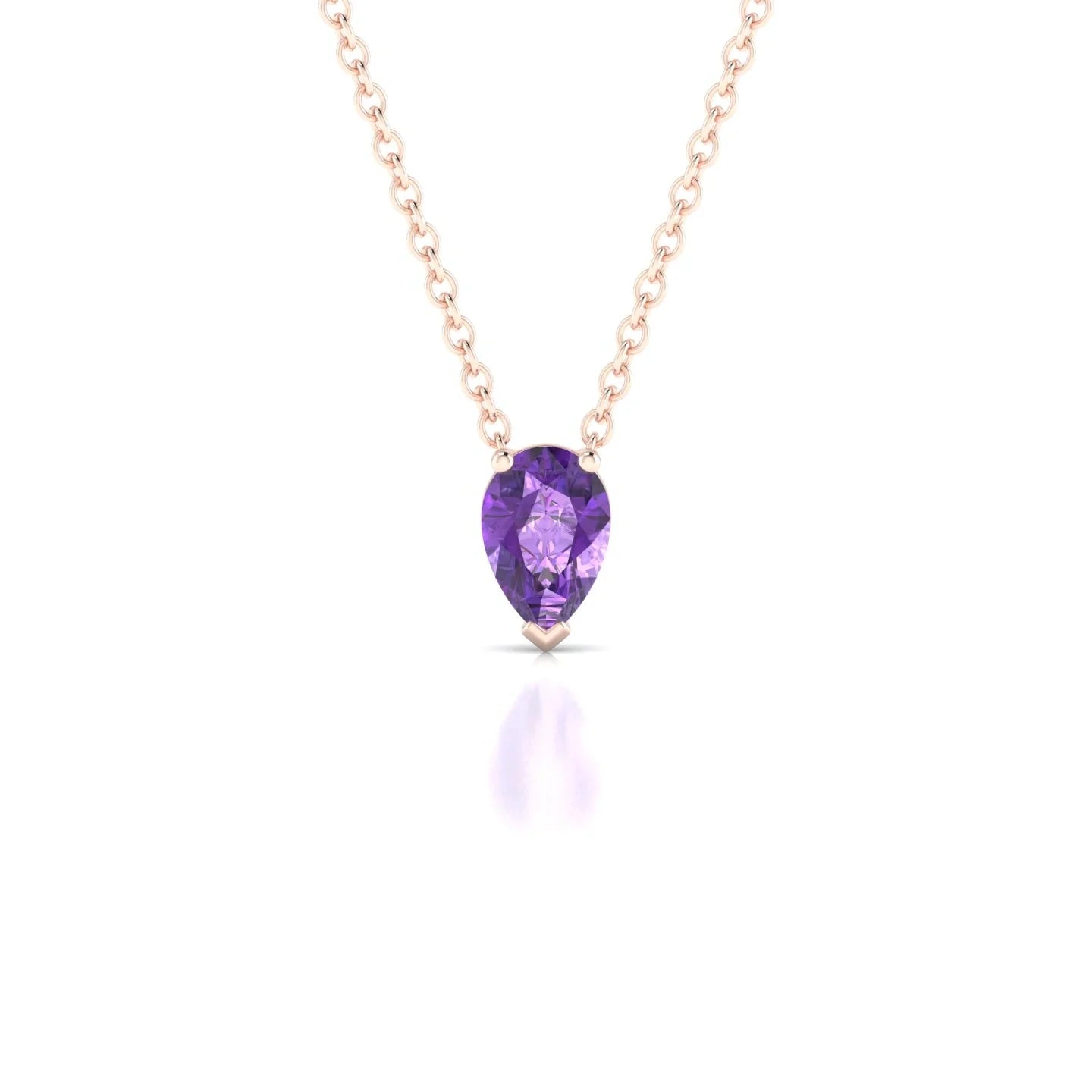 Radiance | 18k Rose Gold 6 x 4 mm Pear Amethyst Pendant