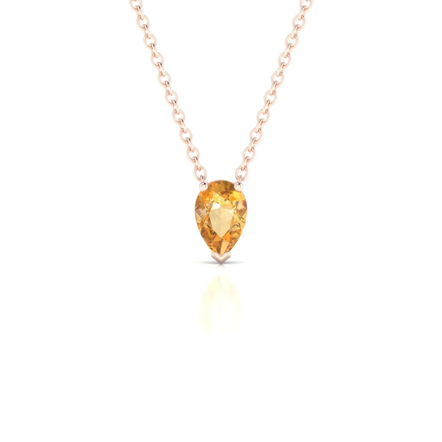 Radiance | 18k Rose Gold 6 x 4 mm Pear Citrine Pendant
