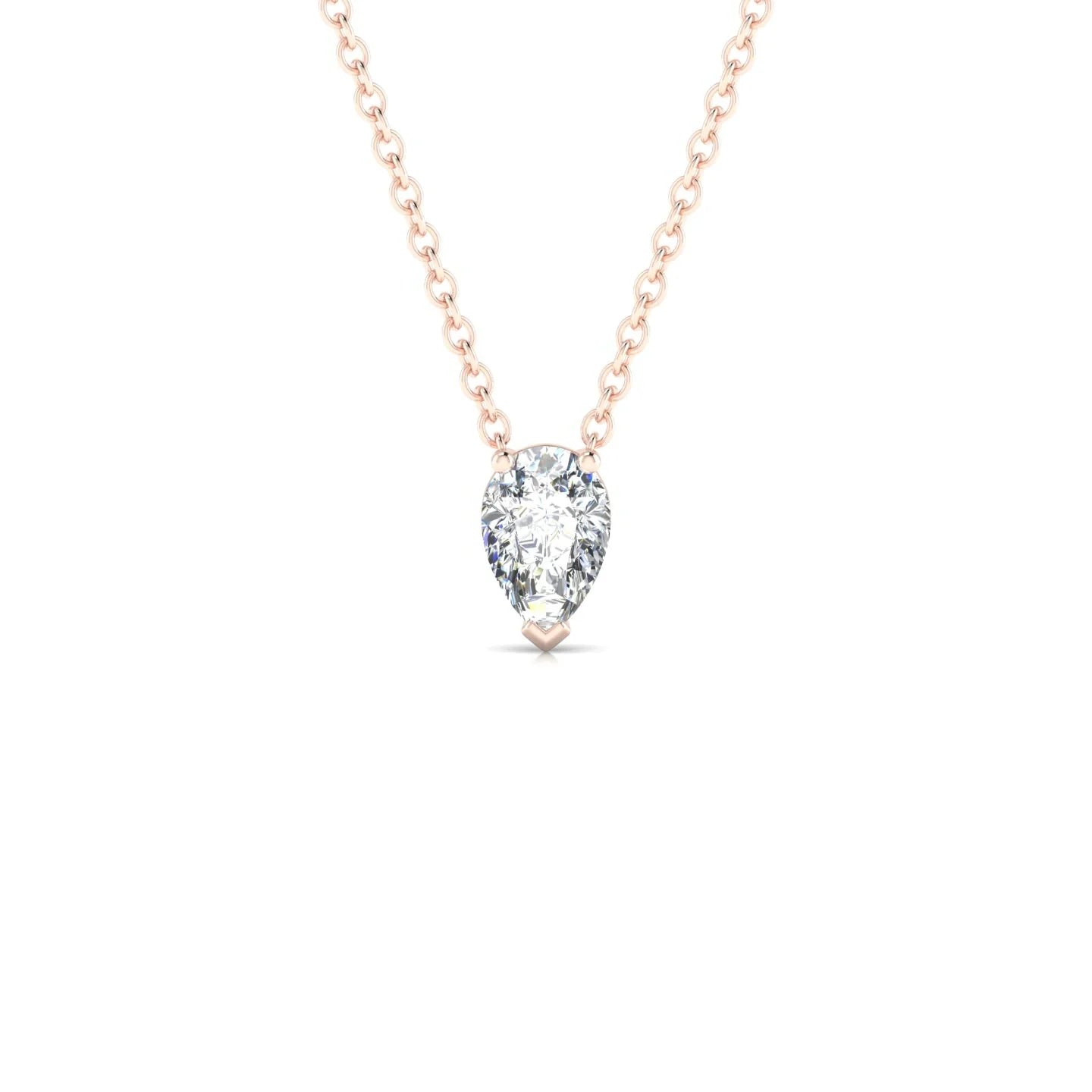 Radiance | 18k Rose Gold 6 x 4 mm Pear Diamond Pendant