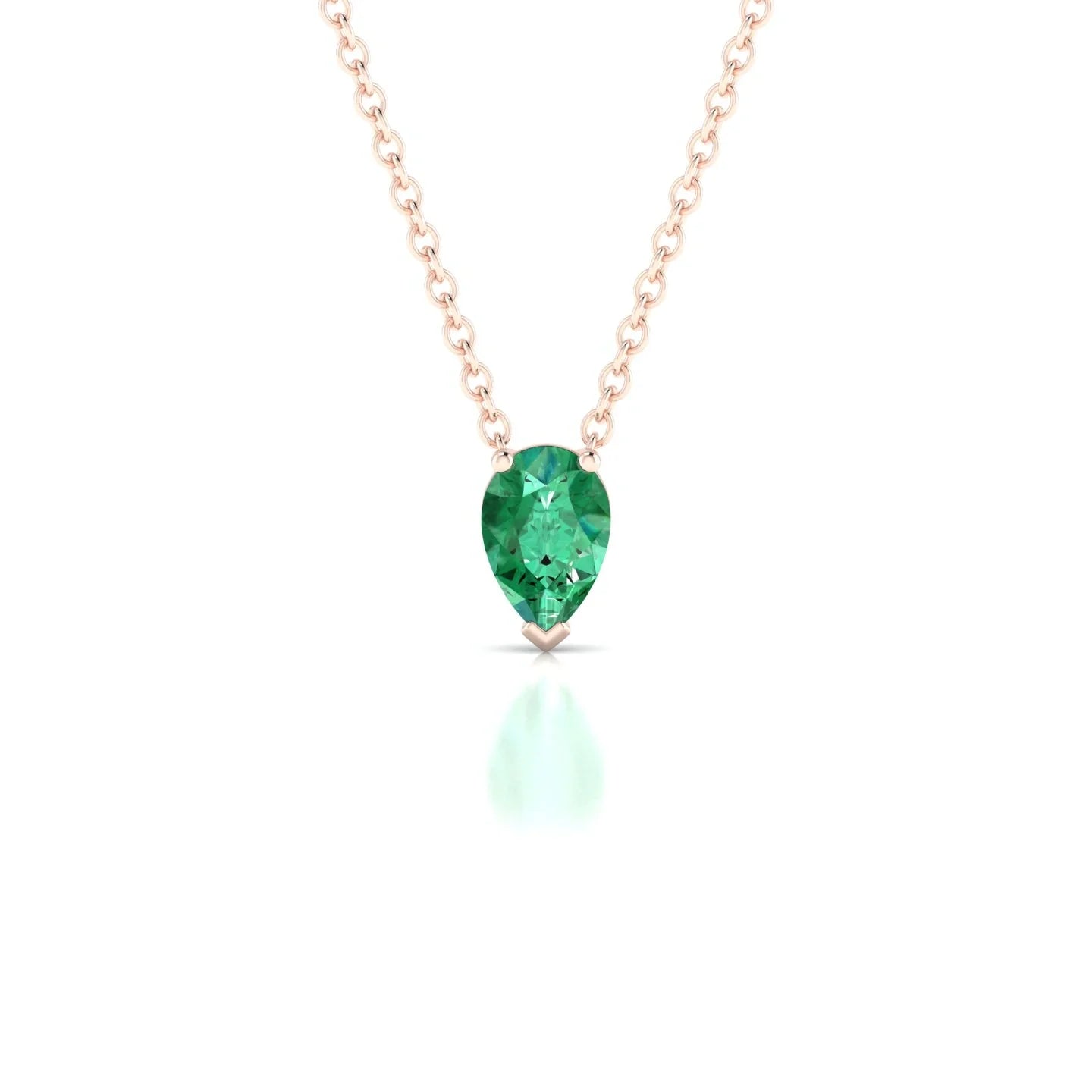 Radiance | 18k Rose Gold 6 x 4 mm Pear Emerald Pendant