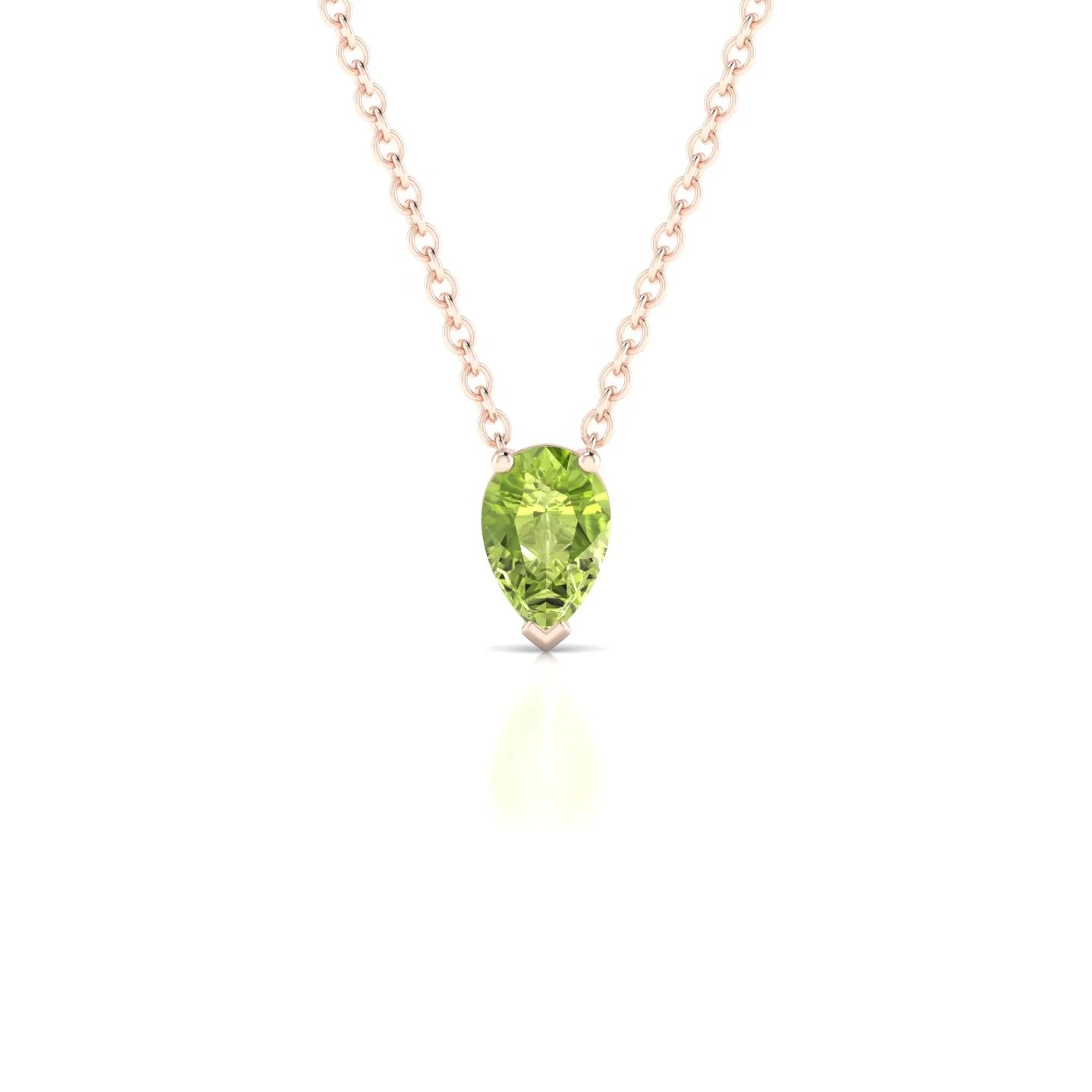 Radiance | 18k Rose Gold 6 x 4 mm Pear Peridot Pendant