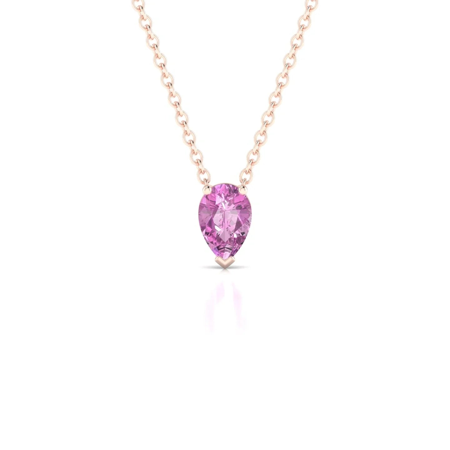 Radiance | 18k Rose Gold 6 x 4 mm Pear Pink Sapphire Pendant