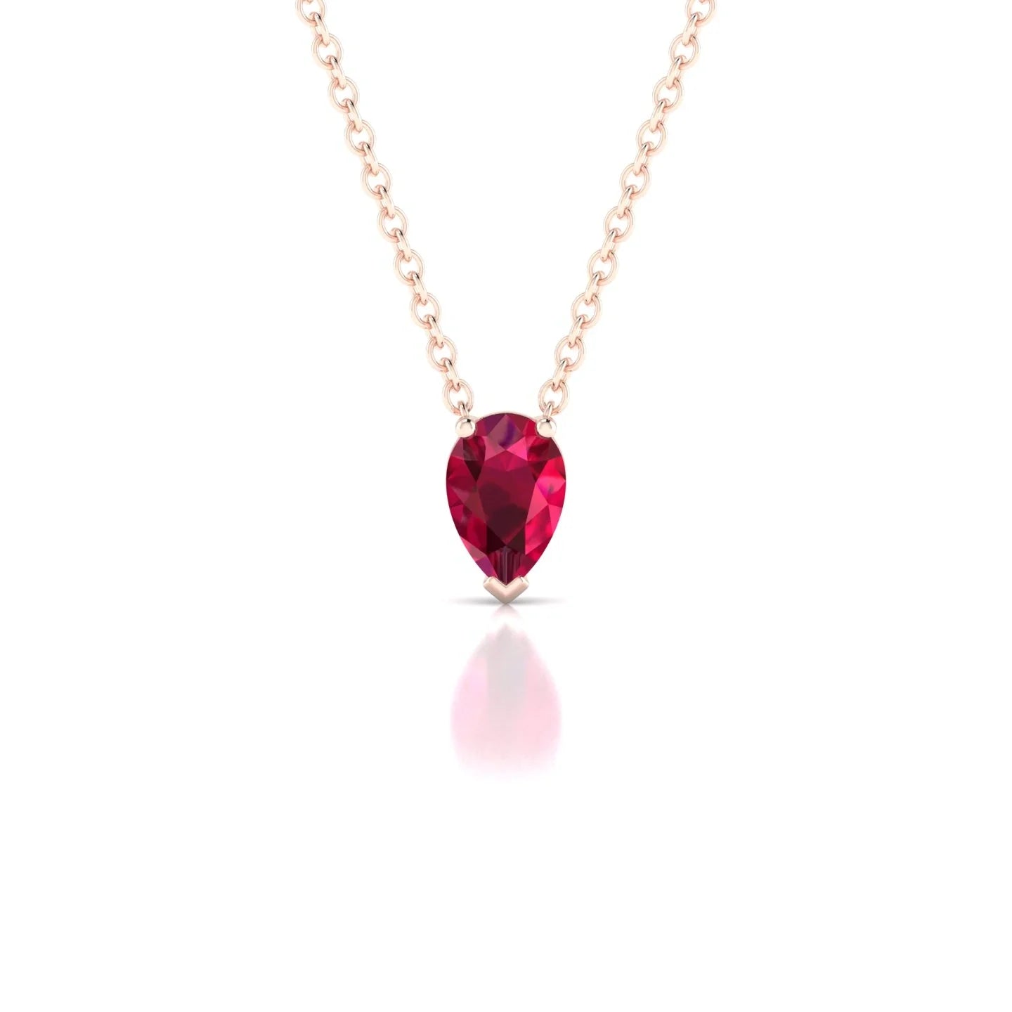 Radiance | 18k Rose Gold 6 x 4 mm Pear Ruby Pendant