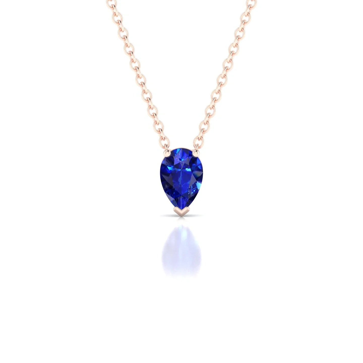 Radiance | 18k Rose Gold 6 x 4 mm Pear Sapphire Pendant