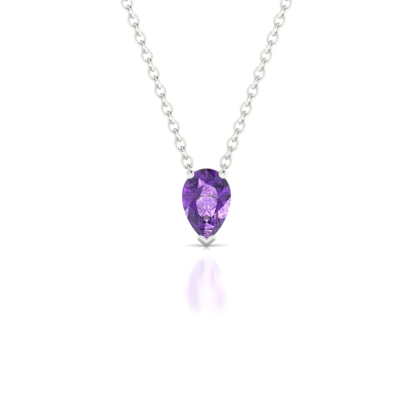 Radiance | 18k White Gold 6 x 4 mm Pear Amethyst Pendant