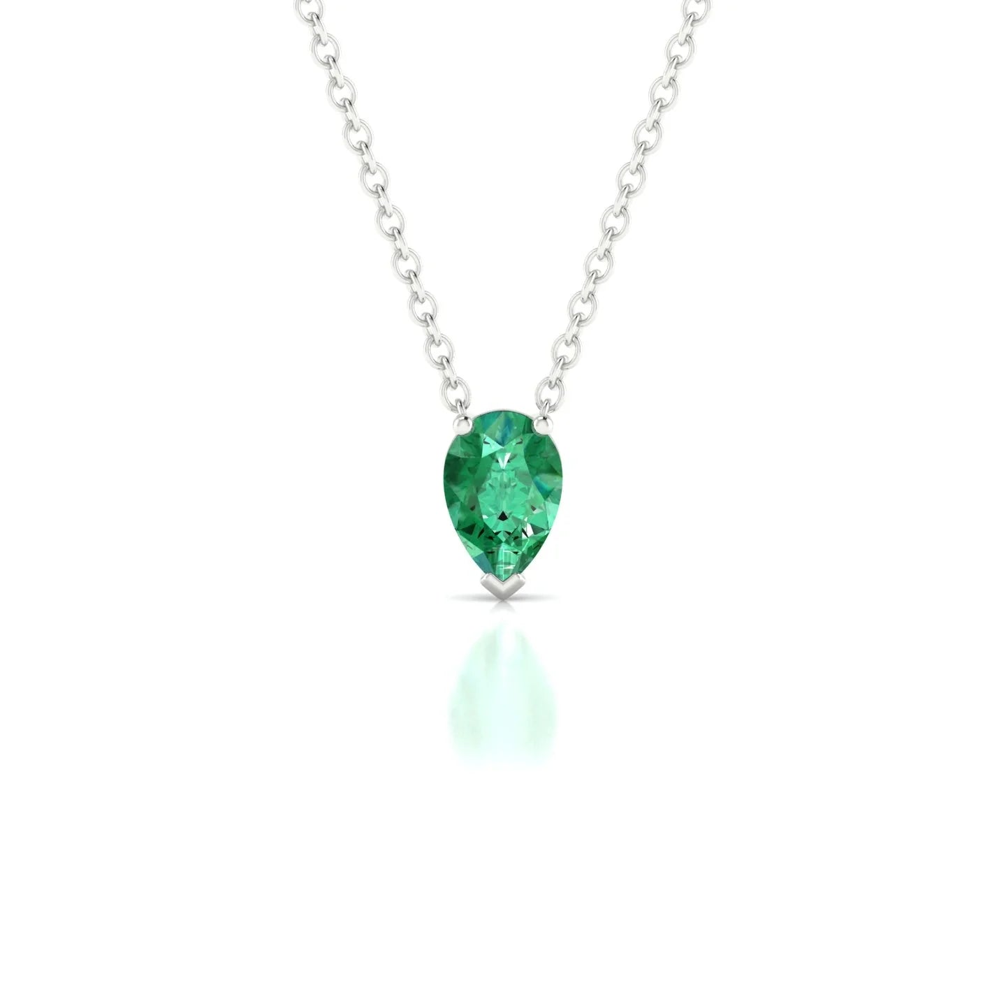 Radiance | 18k White Gold 6 x 4 mm Pear Emerald Pendant