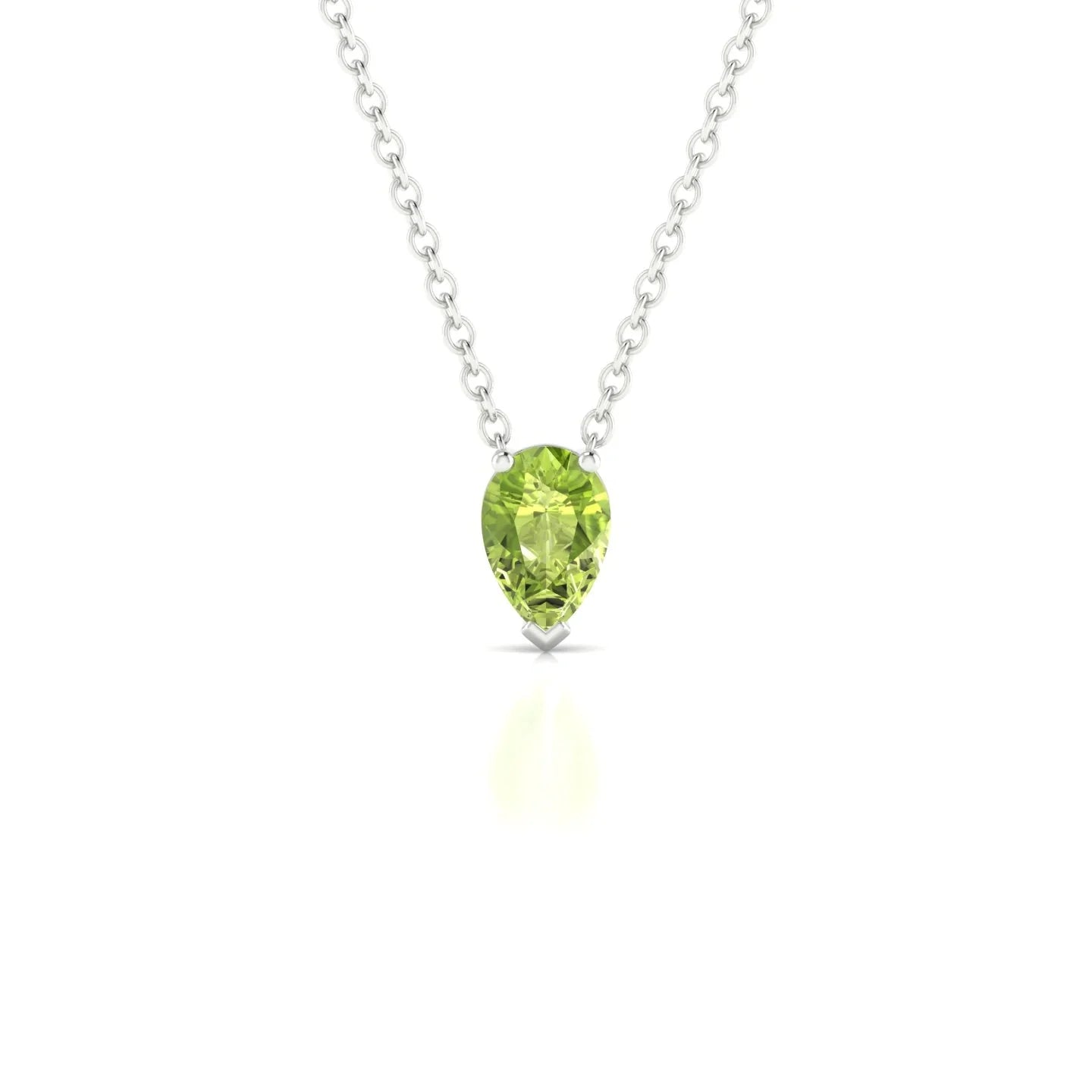 Radiance | 18k White Gold 6 x 4 mm Pear Peridot Pendant