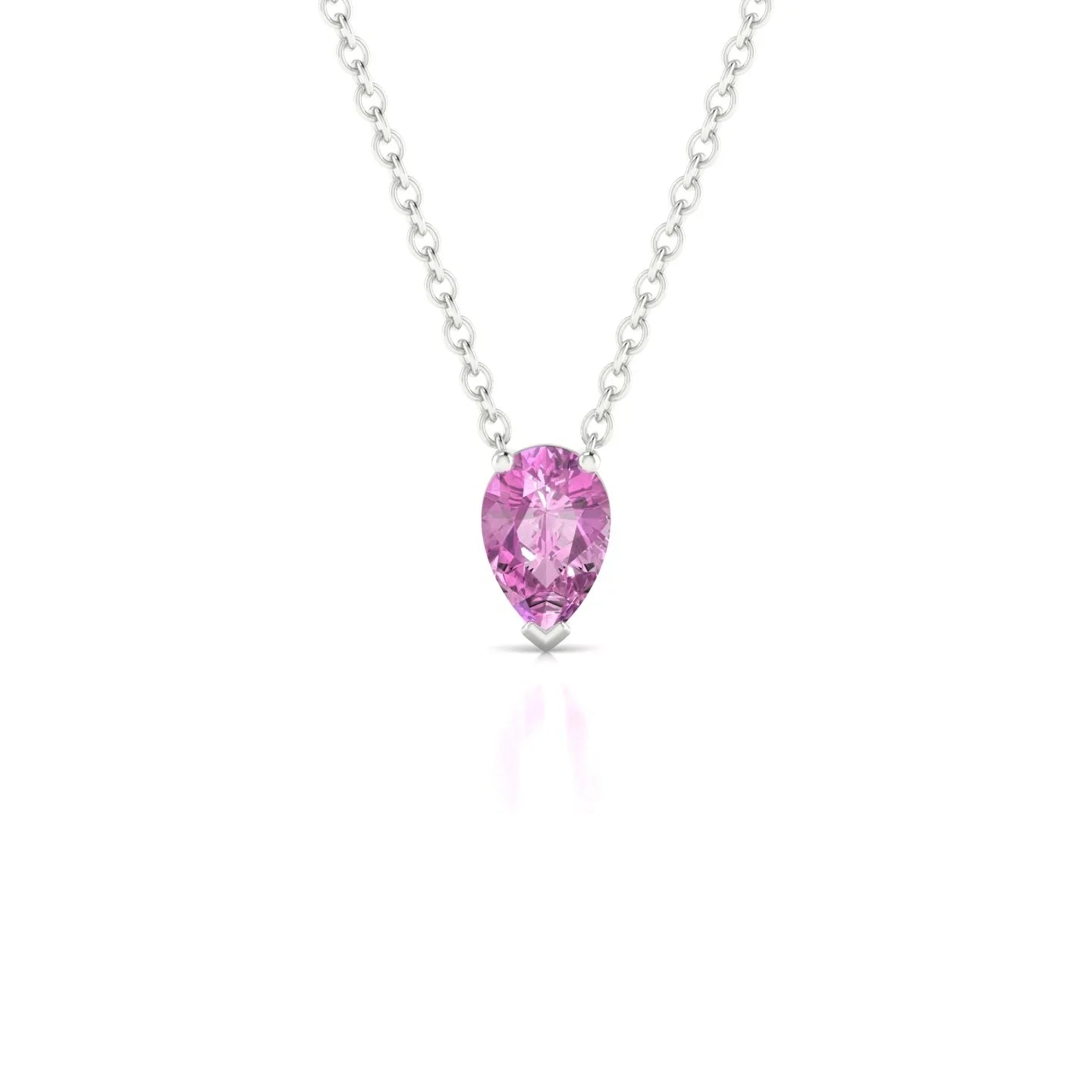Radiance | 18k White Gold 6 x 4 mm Pear Pink Sapphire Pendant