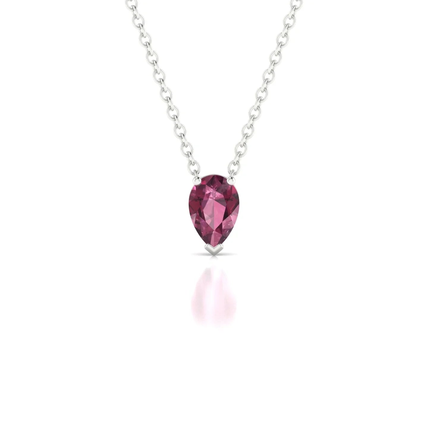 Radiance | 18k White Gold 6 x 4 mm Pear Rhodolite Pendant