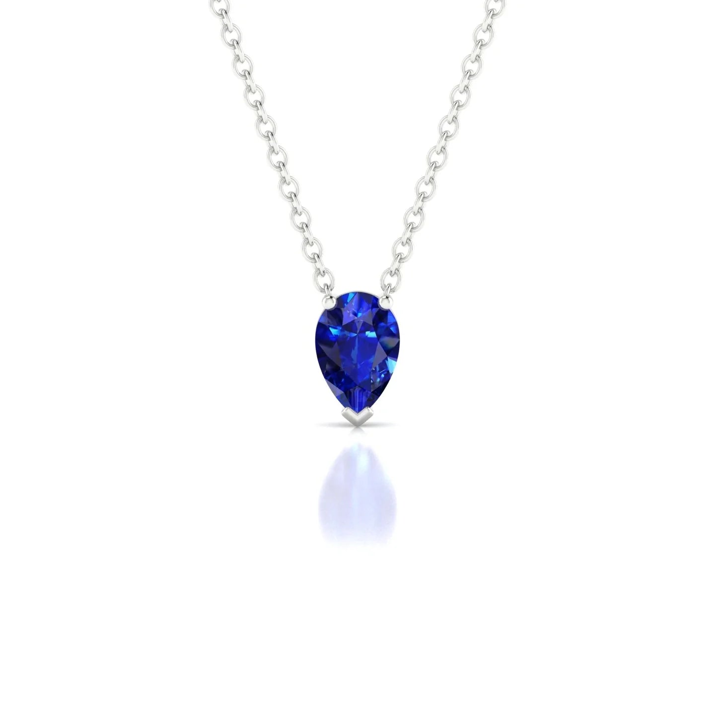 Radiance | 18k White Gold 6 x 4 mm Pear Sapphire Pendant