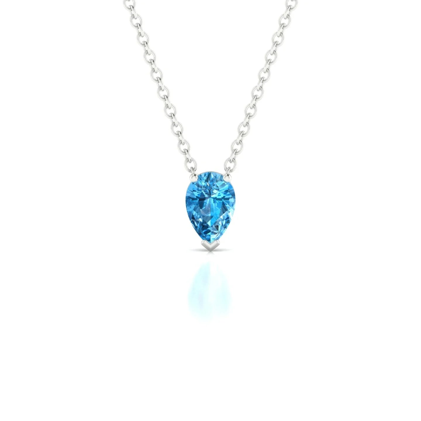 Radiance | 18k White Gold 6 x 4 mm Pear Topaz Pendant