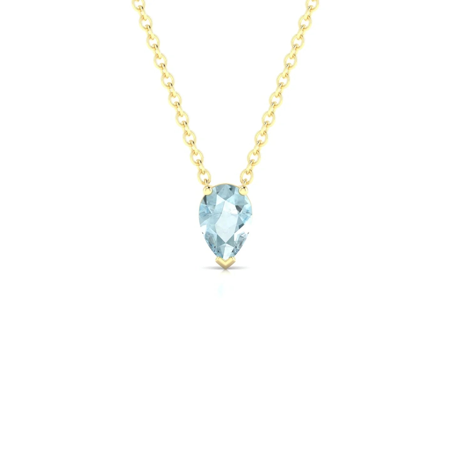 Radiance | 18k Yellow Gold 6 x 4 mm Pear Aquamarine Pendant