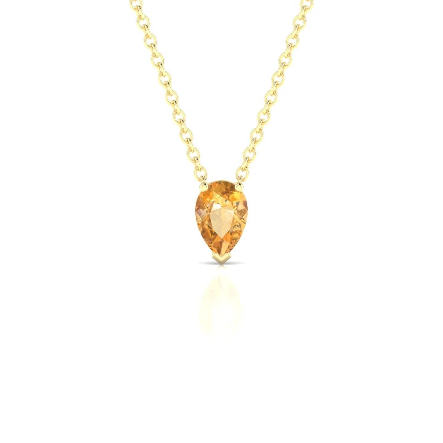 Radiance | 18k Yellow Gold 6 x 4 mm Pear Citrine Pendant
