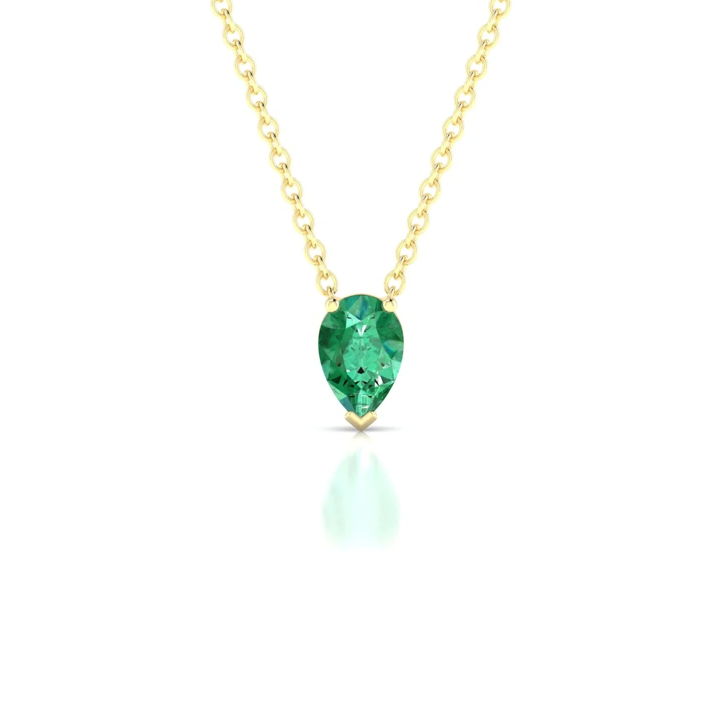 Radiance | 18k Yellow Gold 6 x 4 mm Pear Emerald Pendant