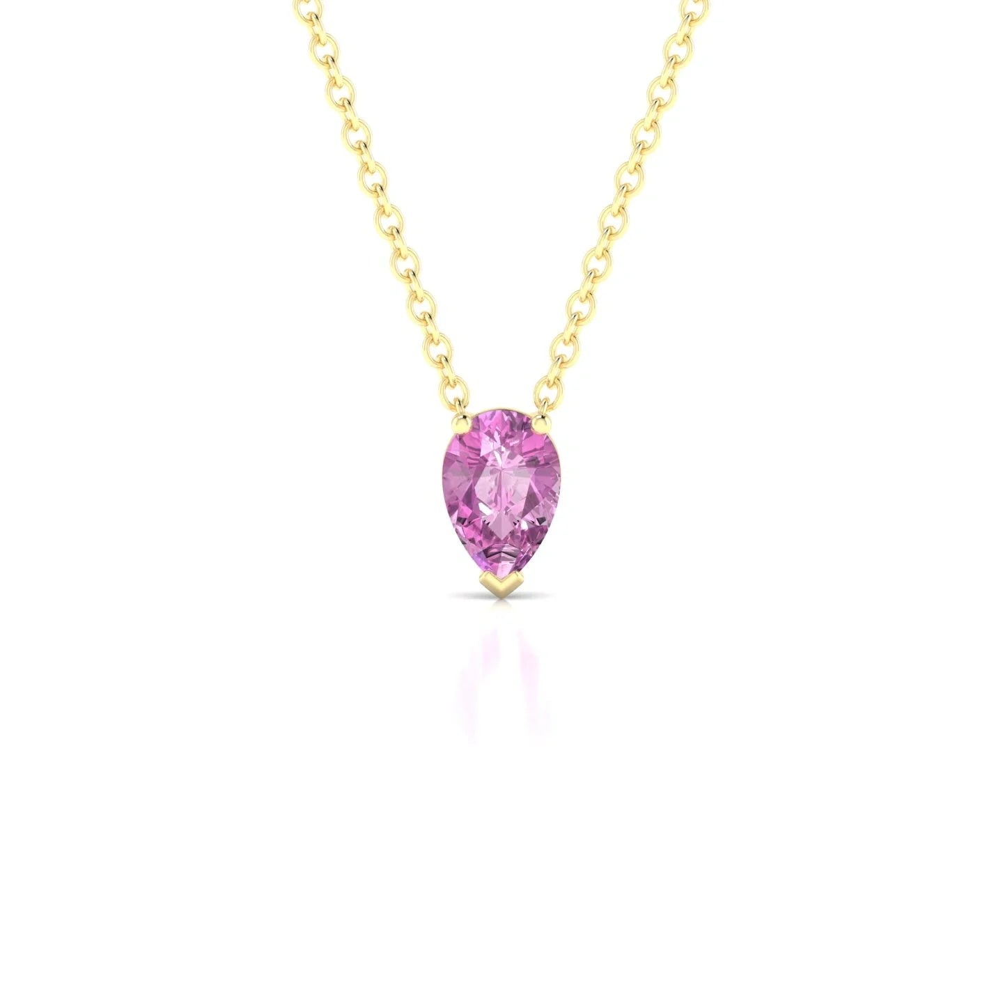Radiance | 18k Yellow Gold 6 x 4 mm Pear Pink Sapphire Pendant