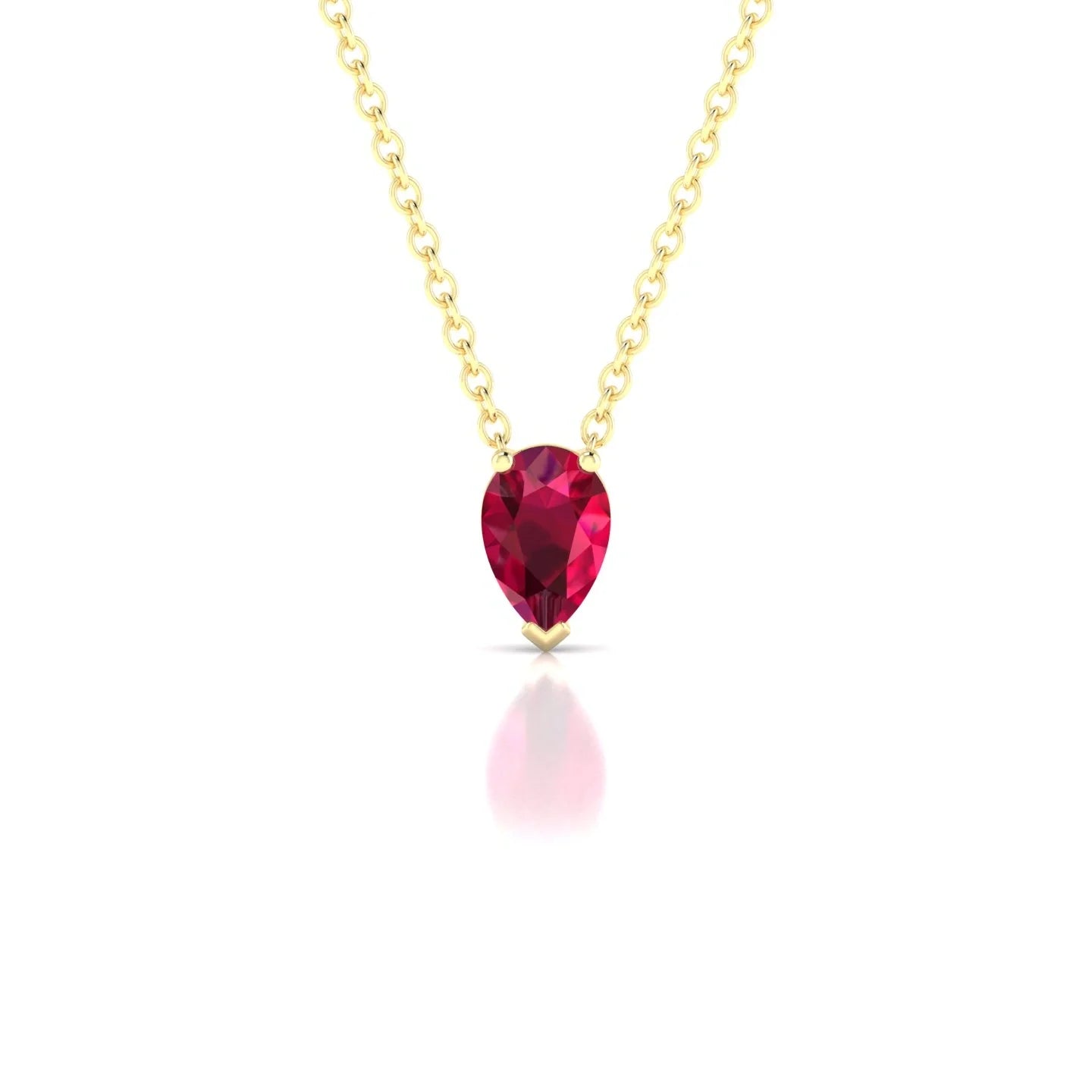 Radiance | 18k Yellow Gold 6 x 4 mm Pear Ruby Pendant