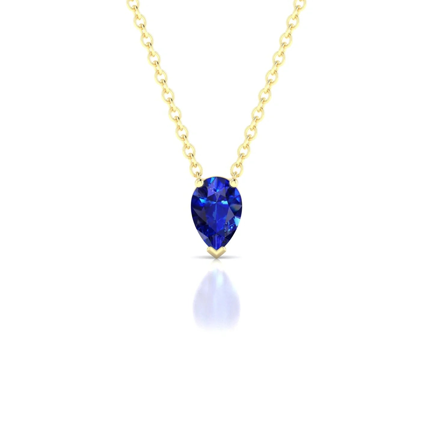 Radiance | 18k Yellow Gold 6 x 4 mm Pear Sapphire Pendant
