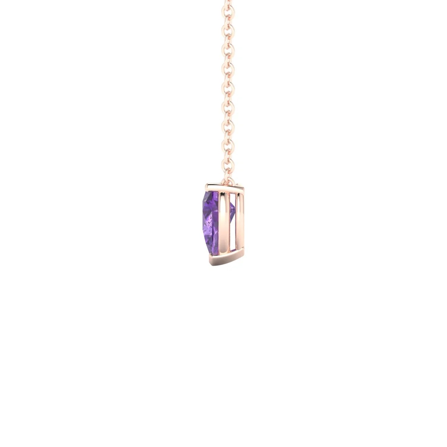 Radiance | 18k Rose Gold 6 x 4 mm Pear Amethyst Pendant