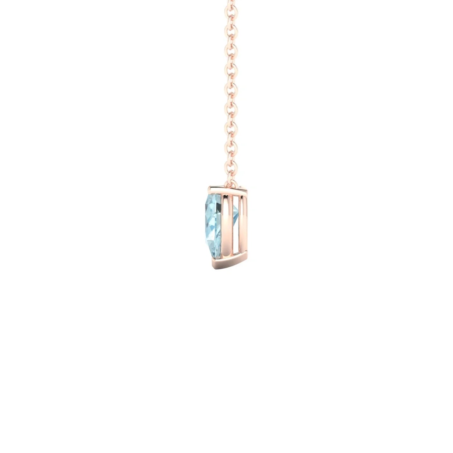 Radiance | 18k Rose Gold 6 x 4 mm Pear Aquamarine Pendant
