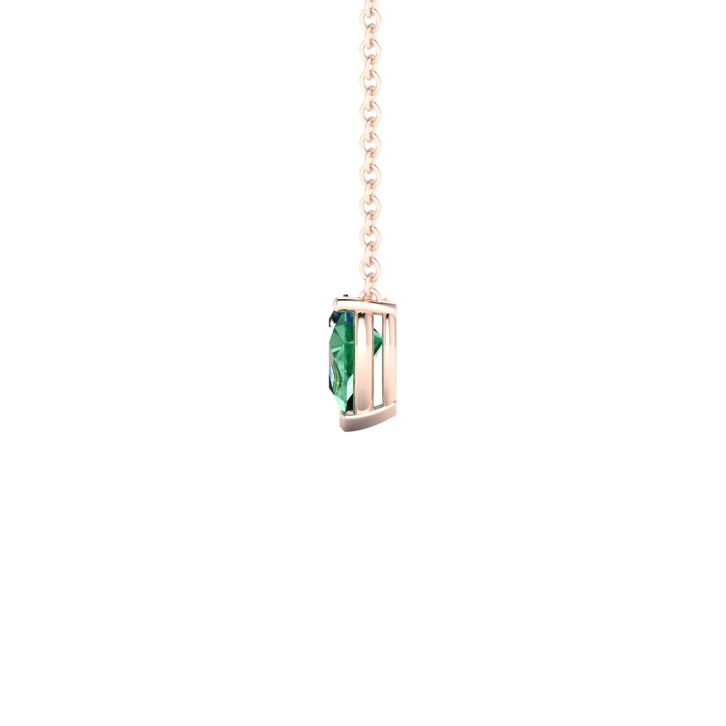 Radiance | 18k Rose Gold 6 x 4 mm Pear Emerald Pendant