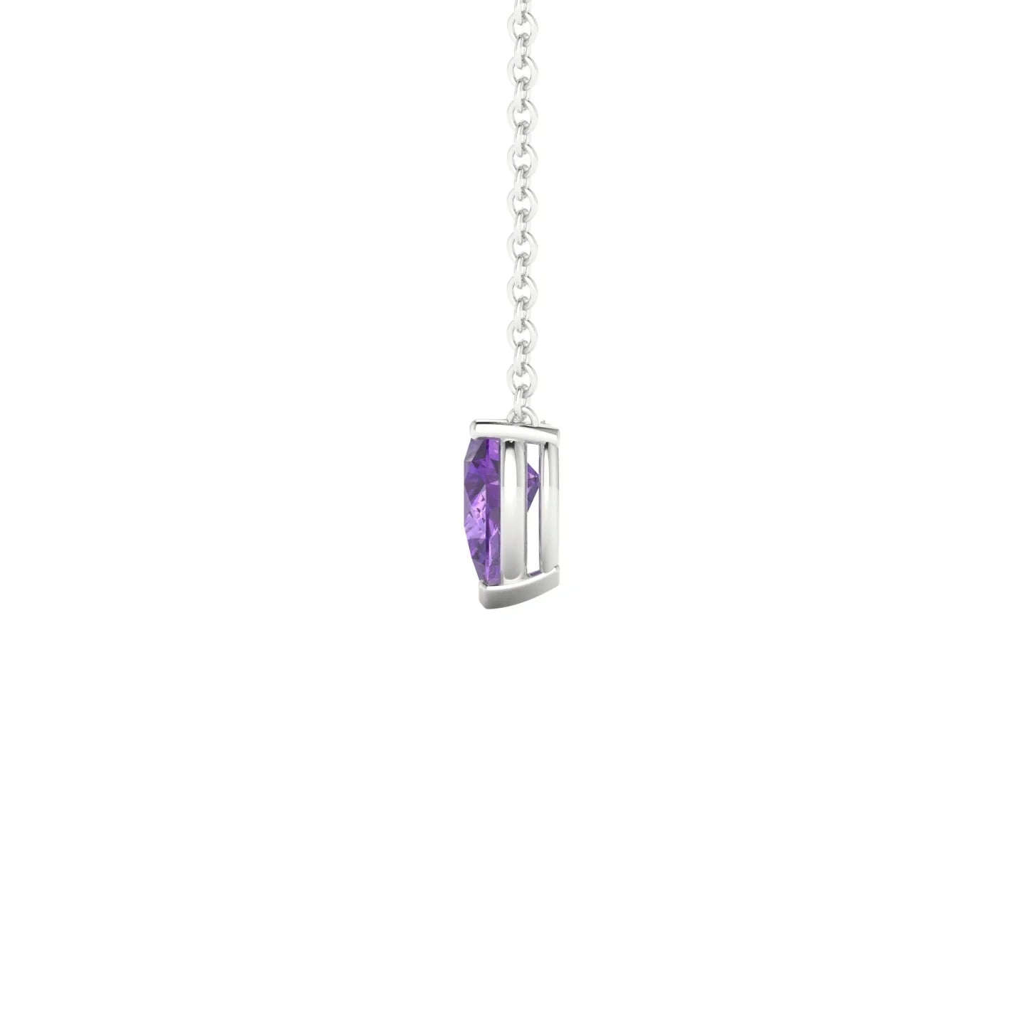 Radiance | 18k White Gold 6 x 4 mm Pear Amethyst Pendant