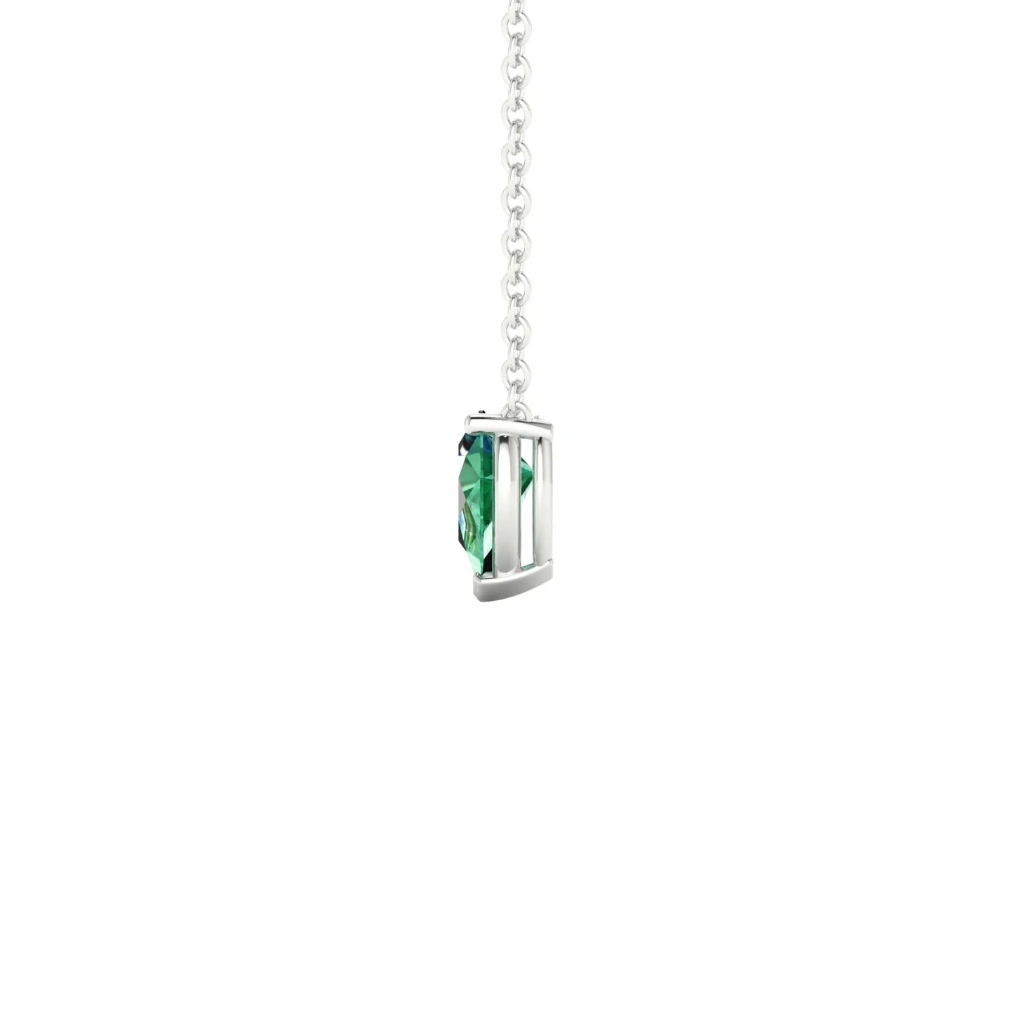 Radiance | 18k White Gold 6 x 4 mm Pear Emerald Pendant
