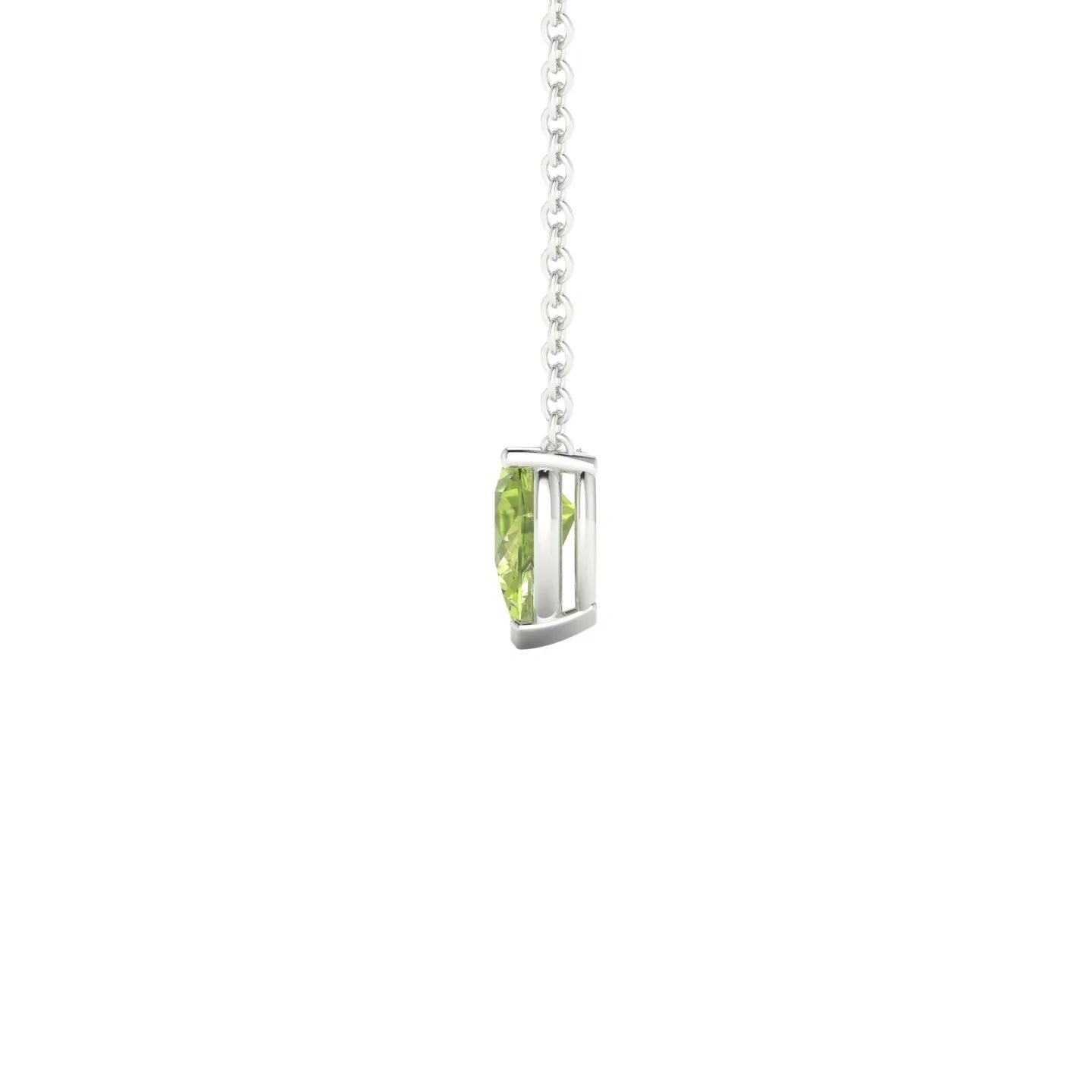 Radiance | 18k White Gold 6 x 4 mm Pear Peridot Pendant