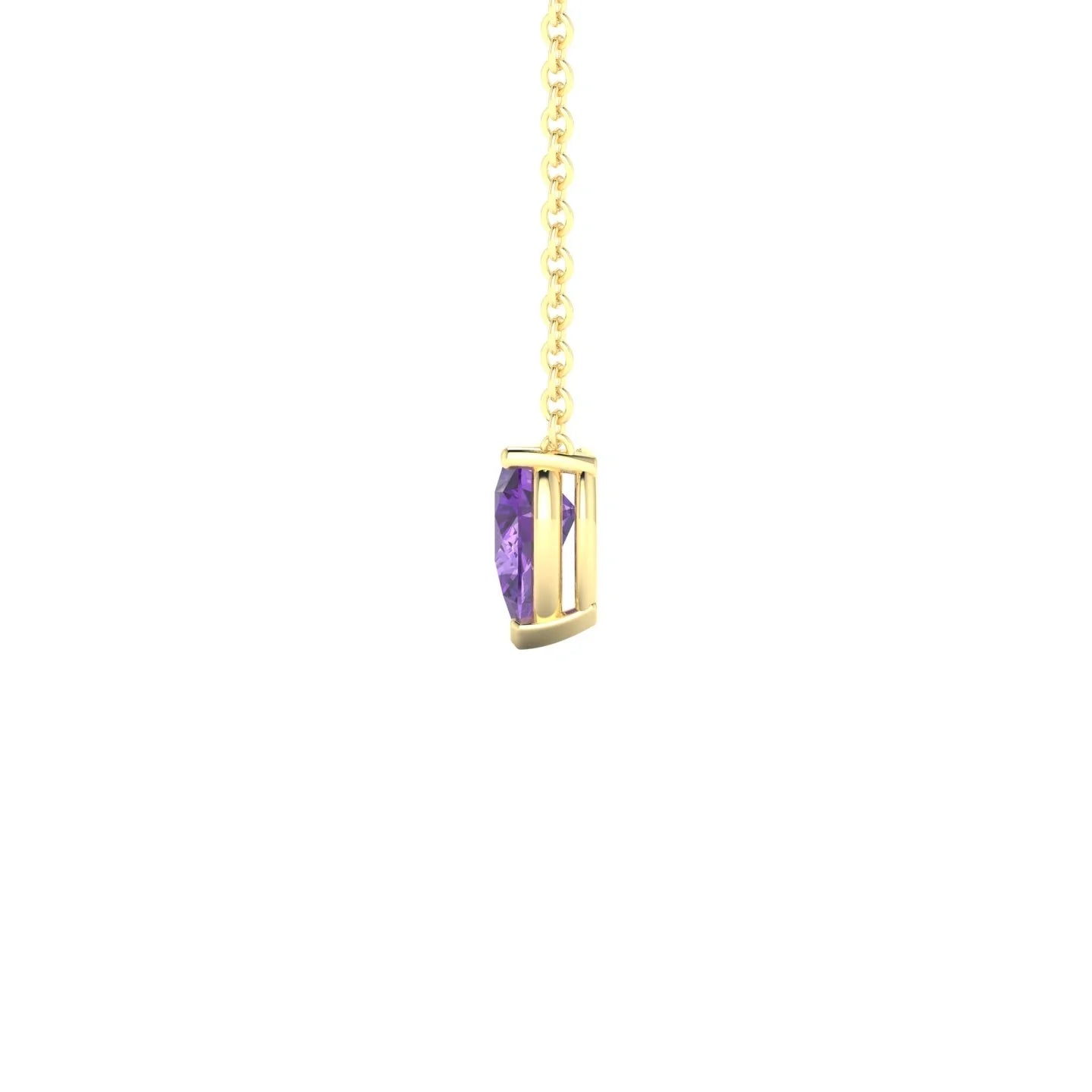 Radiance | 18k Yellow Gold 6 x 4 mm Pear Amethyst Pendant