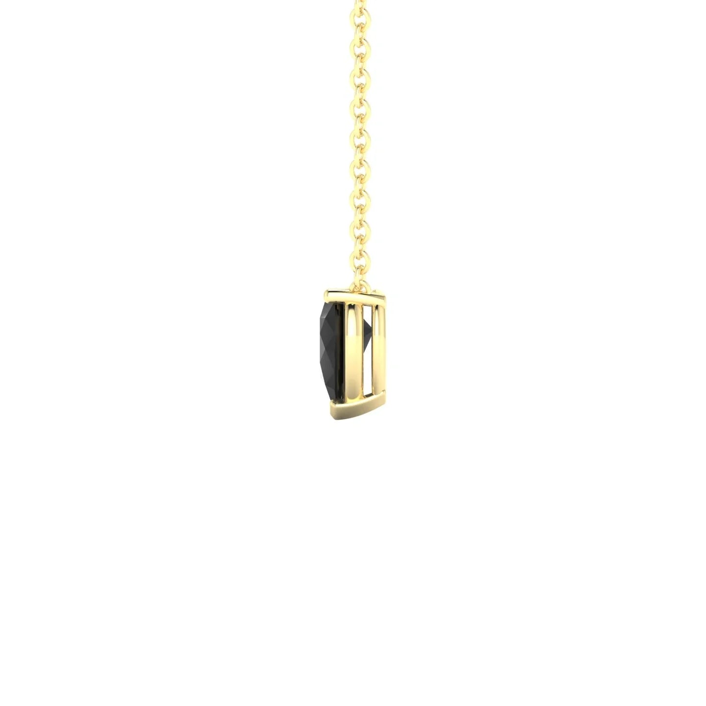 Radiance | 18k Yellow Gold 6 x 4 mm Pear Black Diamond Pendant