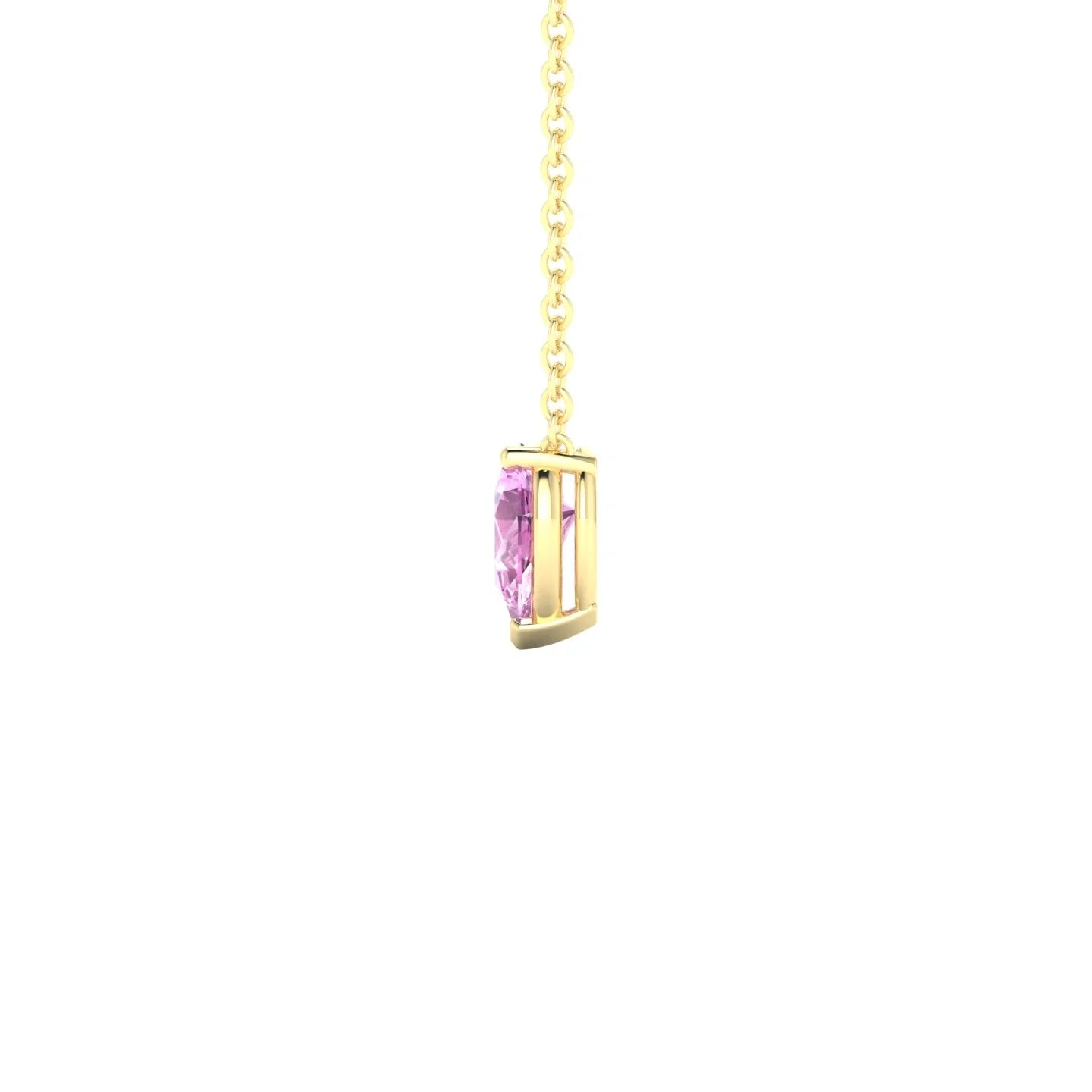Radiance | 18k Yellow Gold 6 x 4 mm Pear Pink Sapphire Pendant