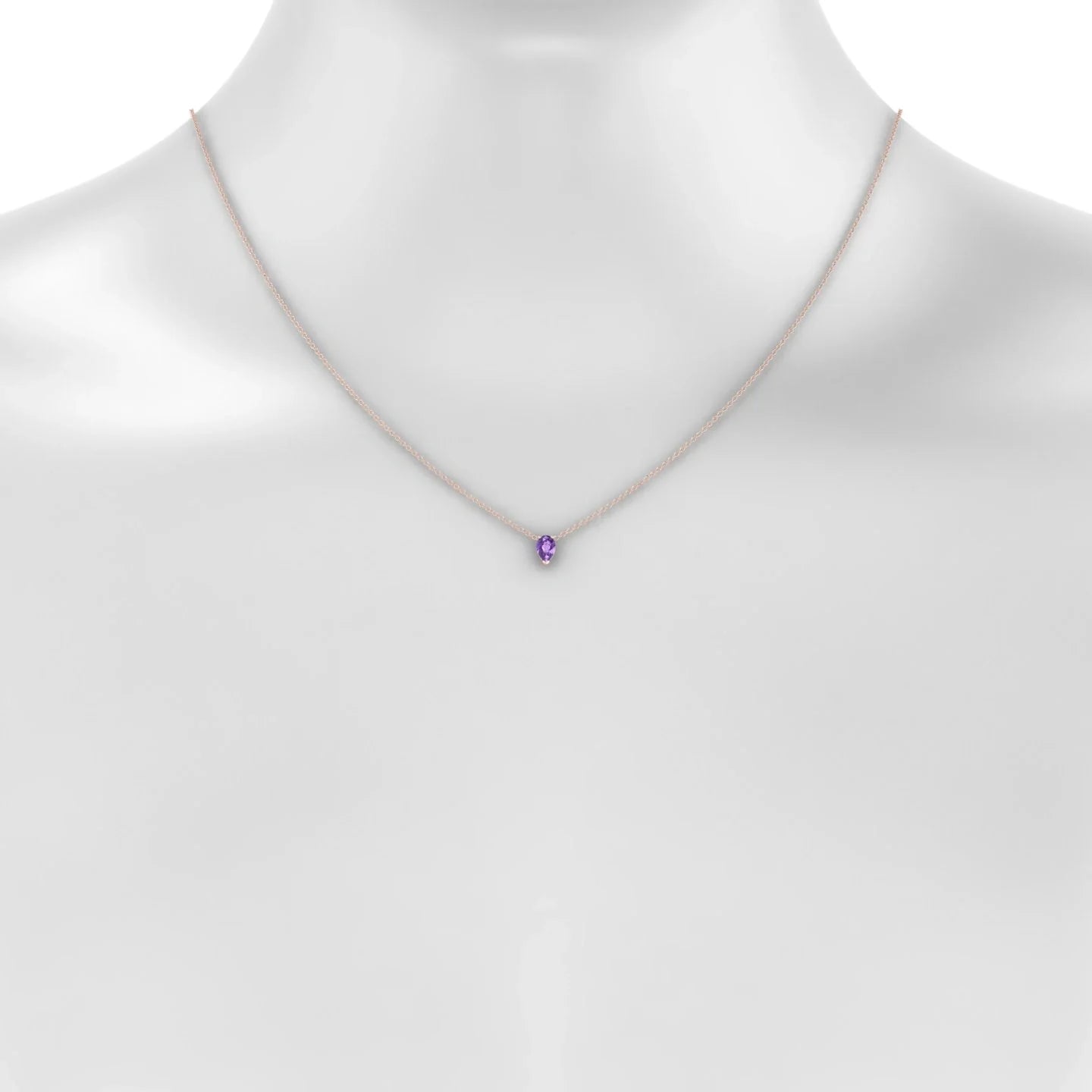 Radiance | 18k Rose Gold 6 x 4 mm Pear Amethyst Pendant