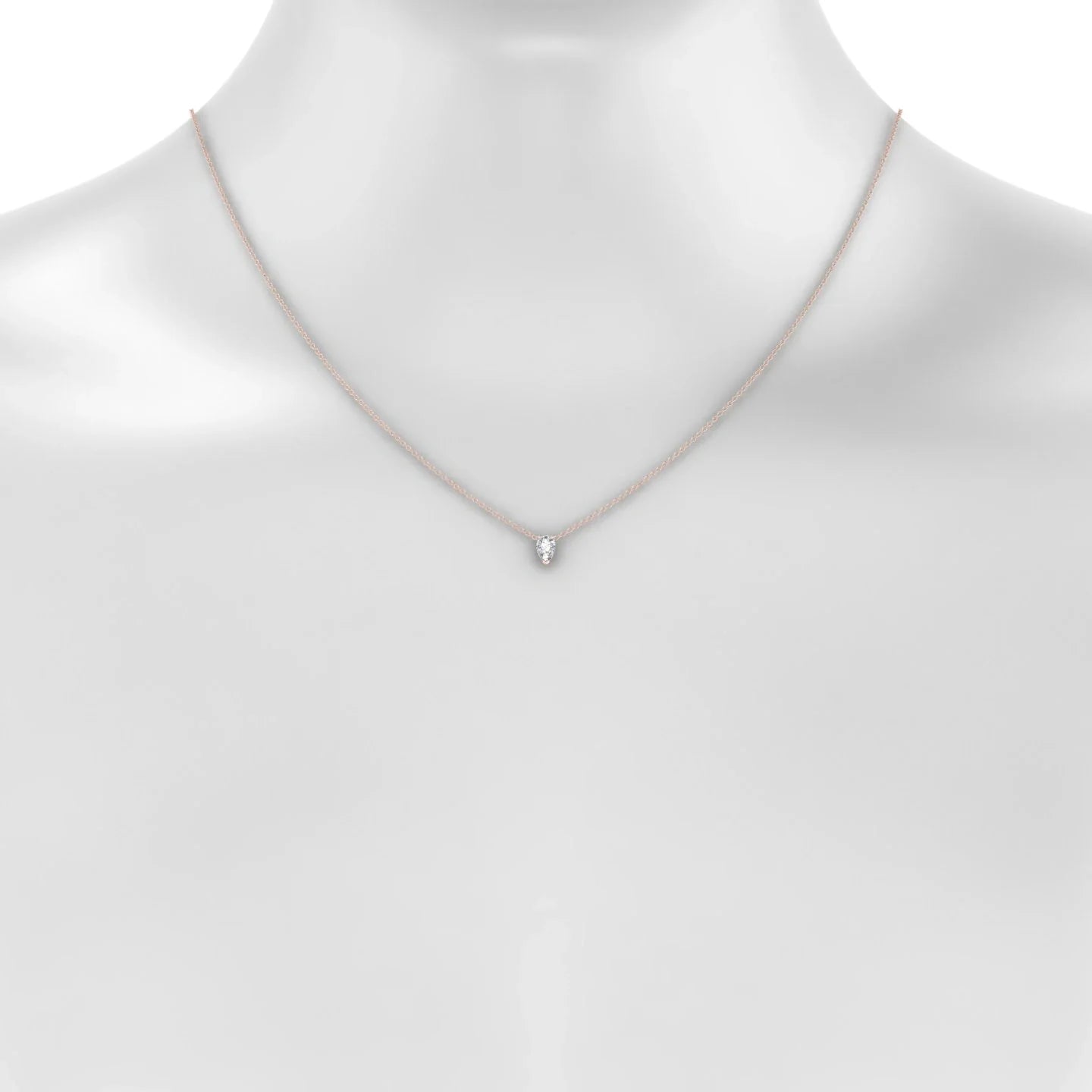 Radiance | 18k Rose Gold 6 x 4 mm Pear Diamond Pendant