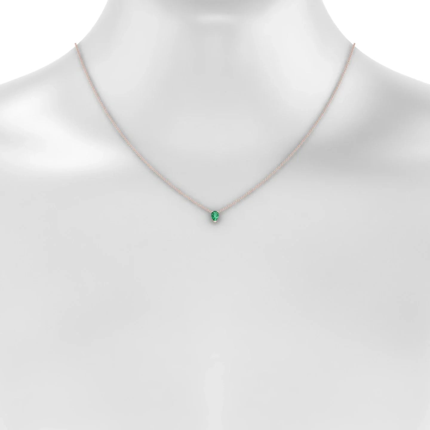 Radiance | 18k Rose Gold 6 x 4 mm Pear Emerald Pendant