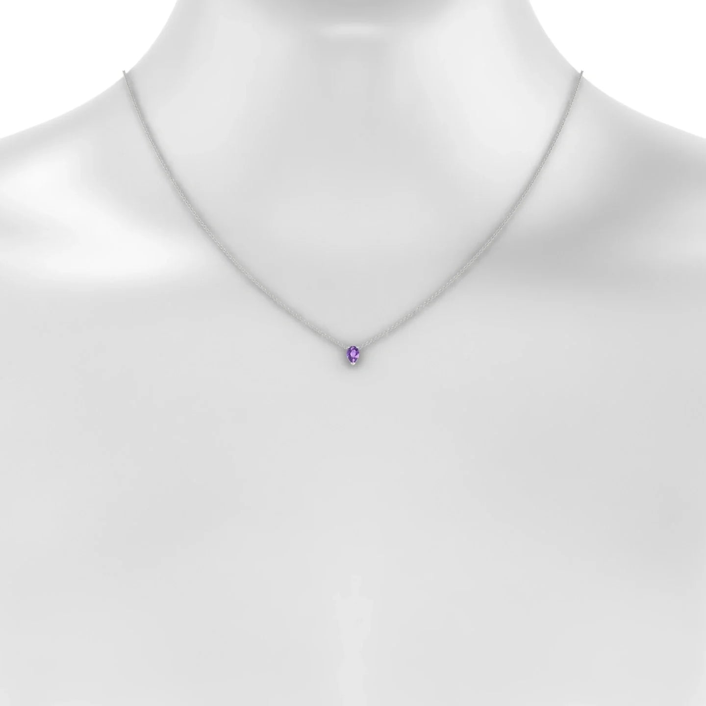Radiance | 18k White Gold 6 x 4 mm Pear Amethyst Pendant