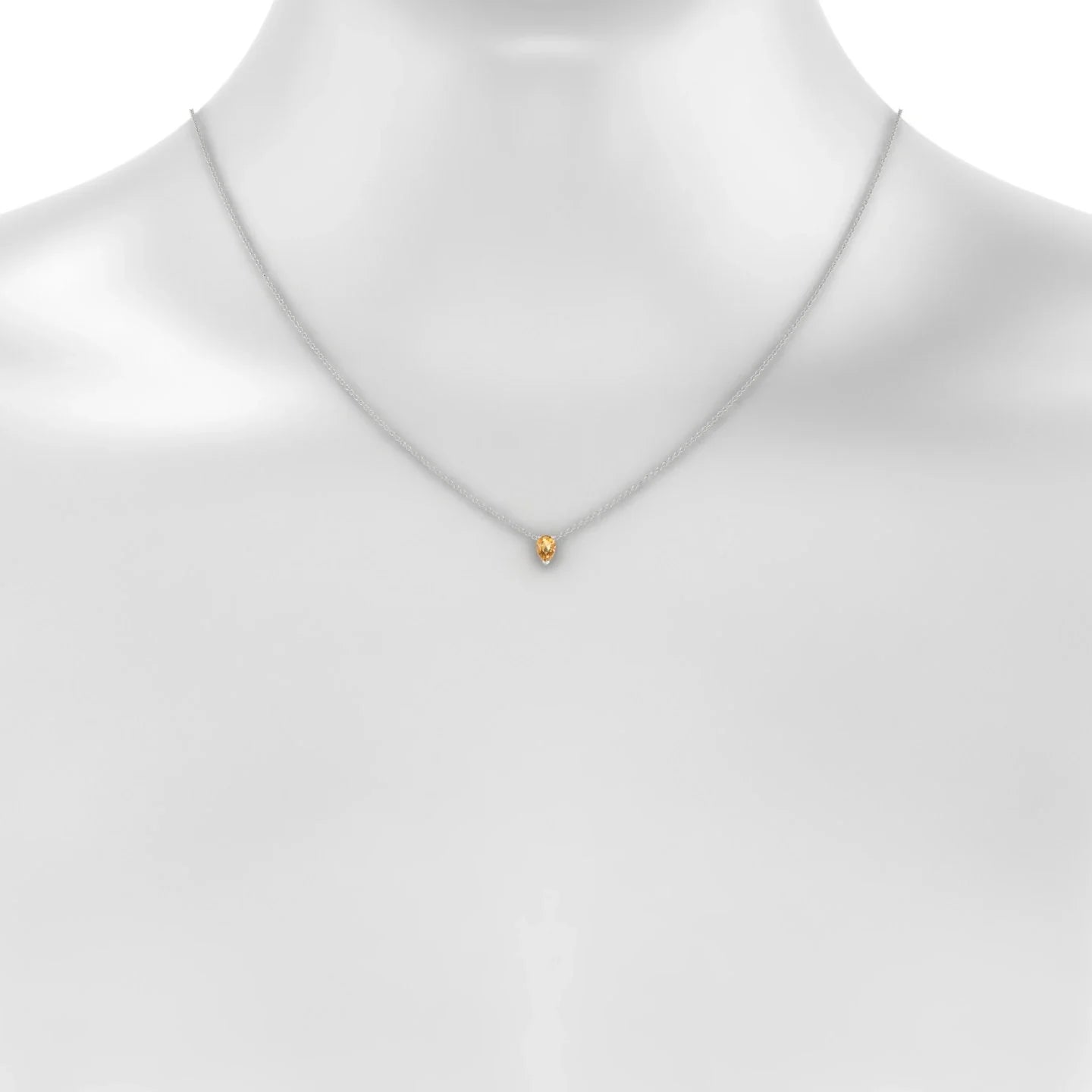 Radiance | 18k White Gold 6 x 4 mm Pear Citrine Pendant