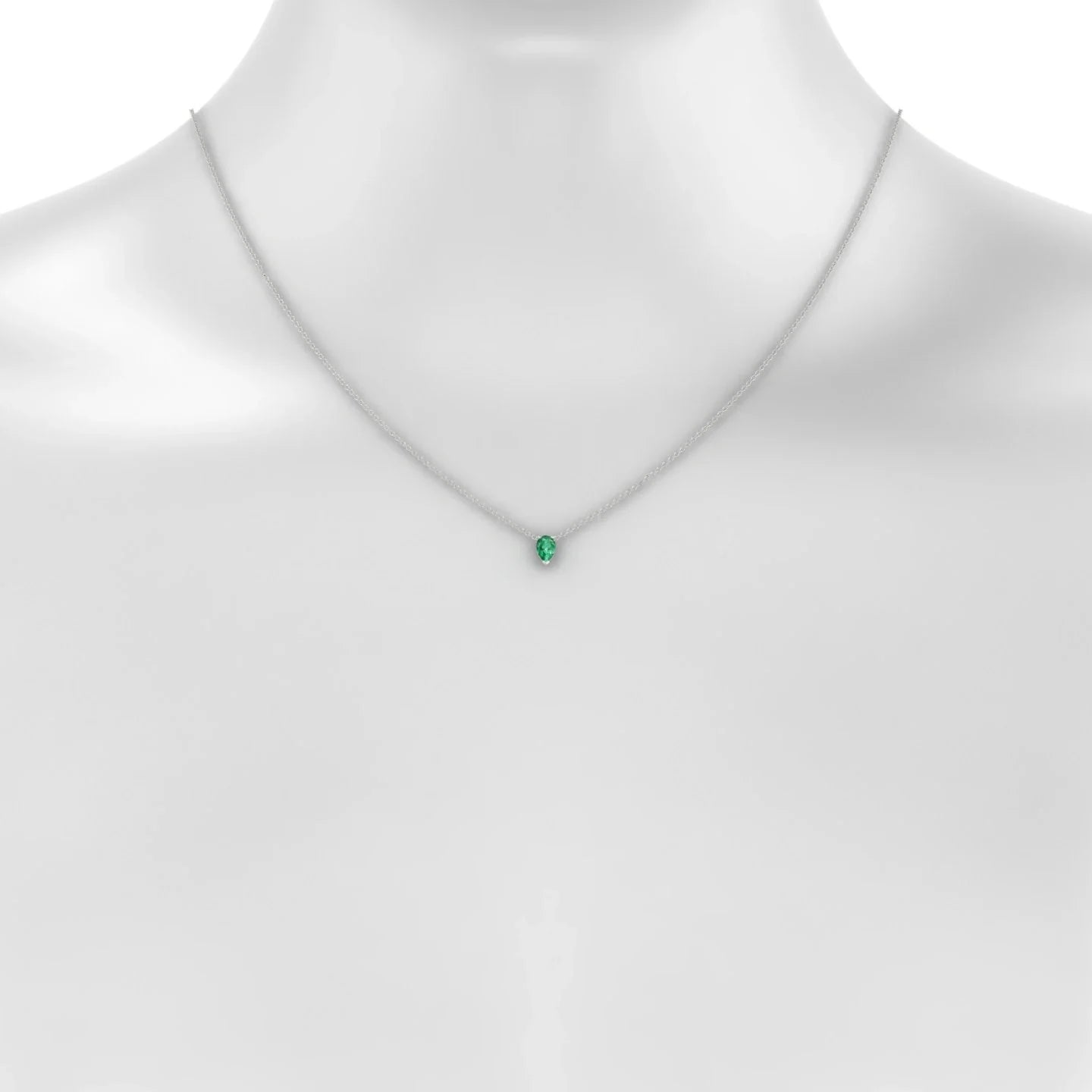 Radiance | 18k White Gold 6 x 4 mm Pear Emerald Pendant