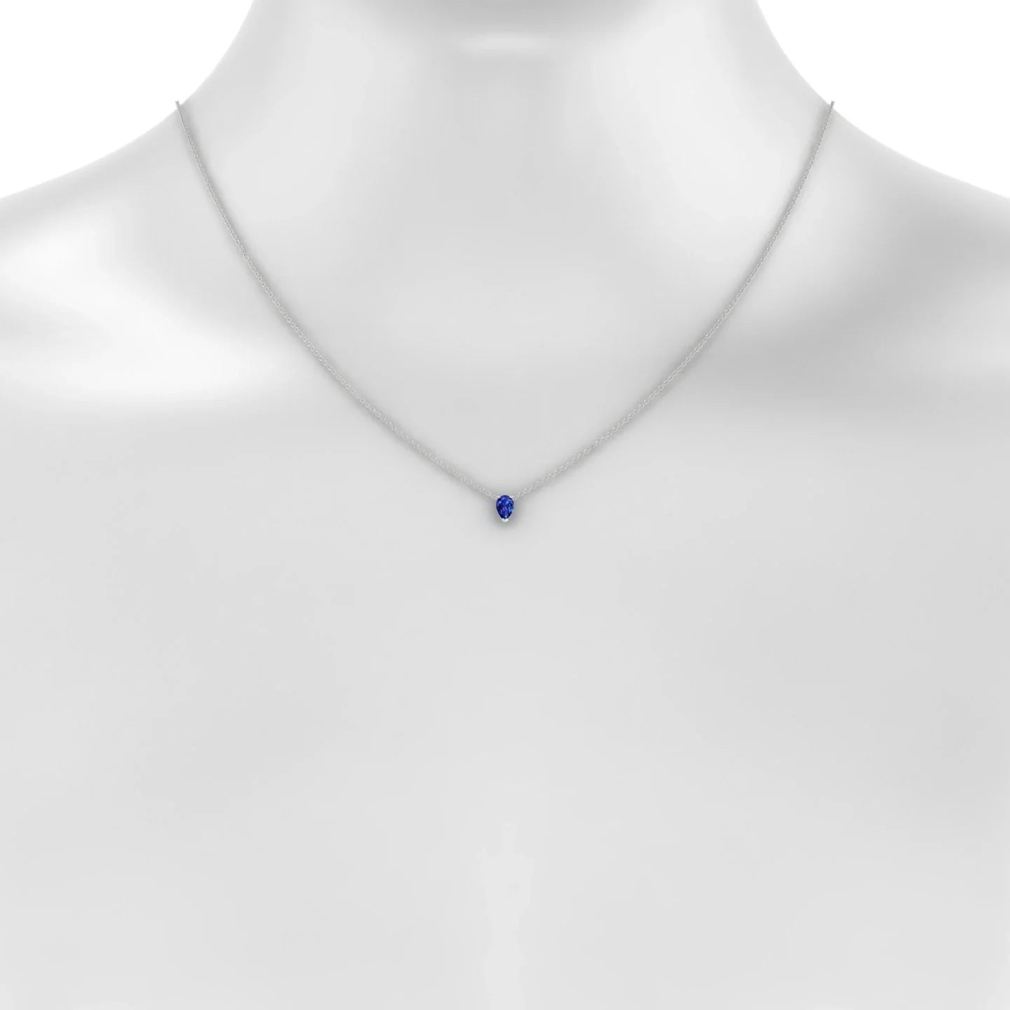Radiance | 18k White Gold 6 x 4 mm Pear Sapphire Pendant