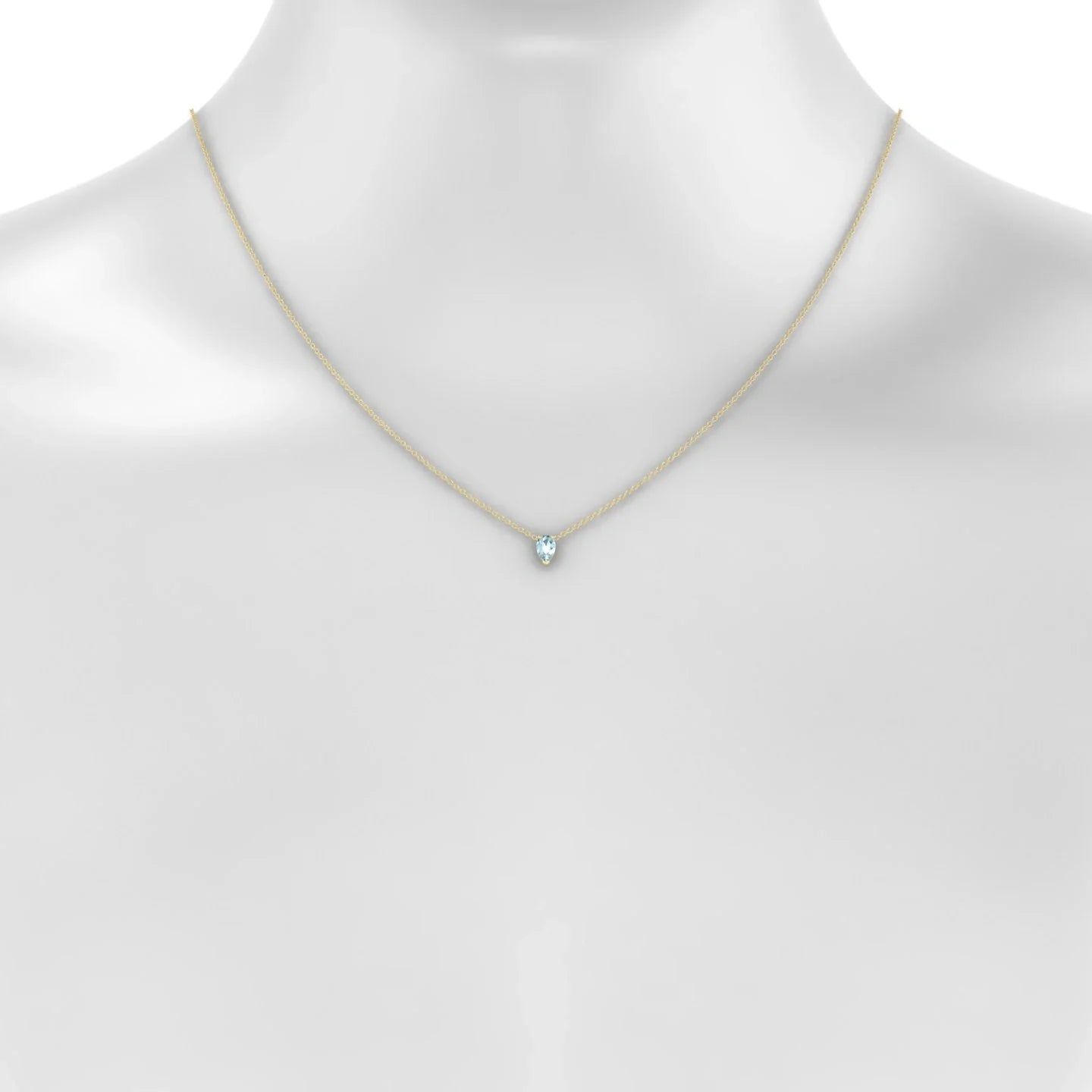Radiance | 18k Yellow Gold 6 x 4 mm Pear Aquamarine Pendant