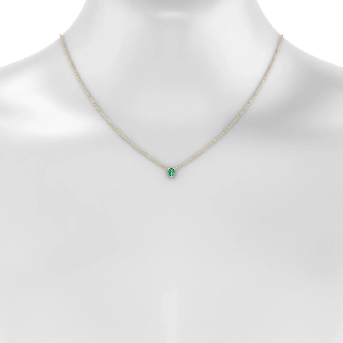 Radiance | 18k Yellow Gold 6 x 4 mm Pear Emerald Pendant