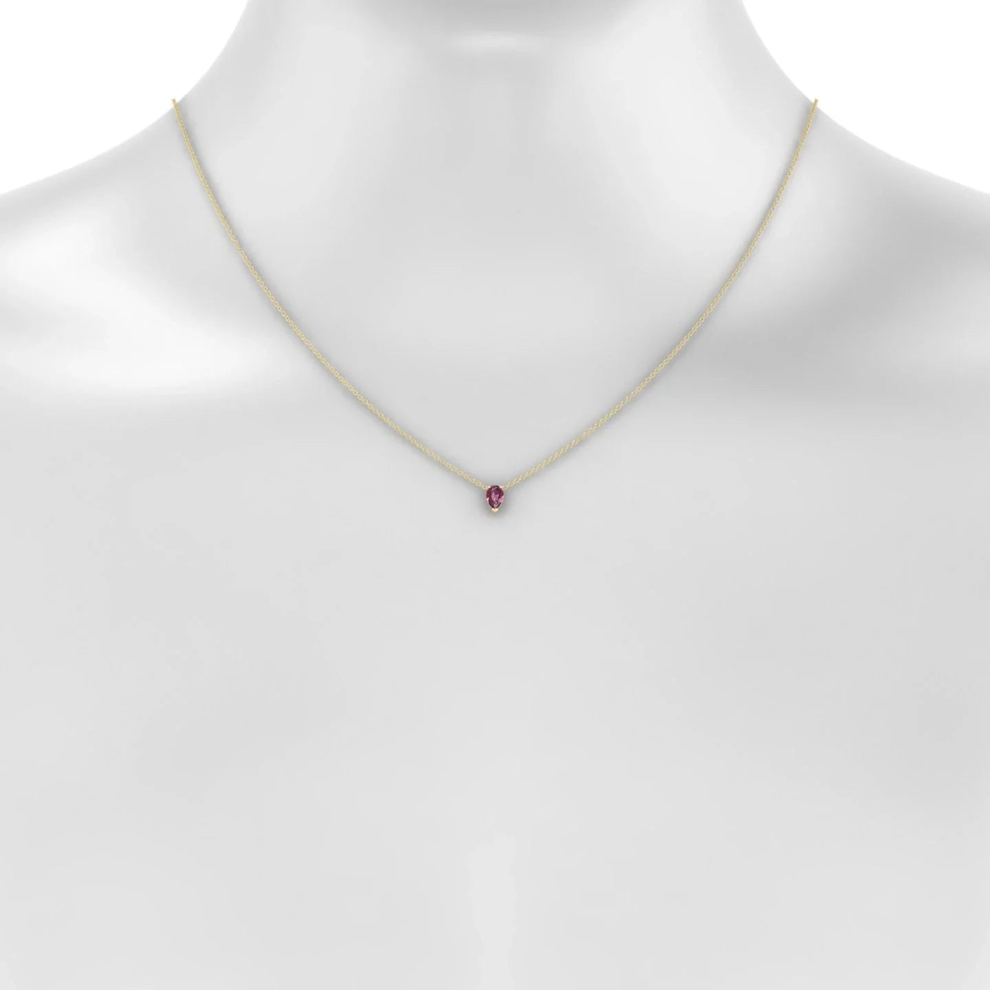 Radiance | 18k Yellow Gold 6 x 4 mm Pear Rhodolite Pendant