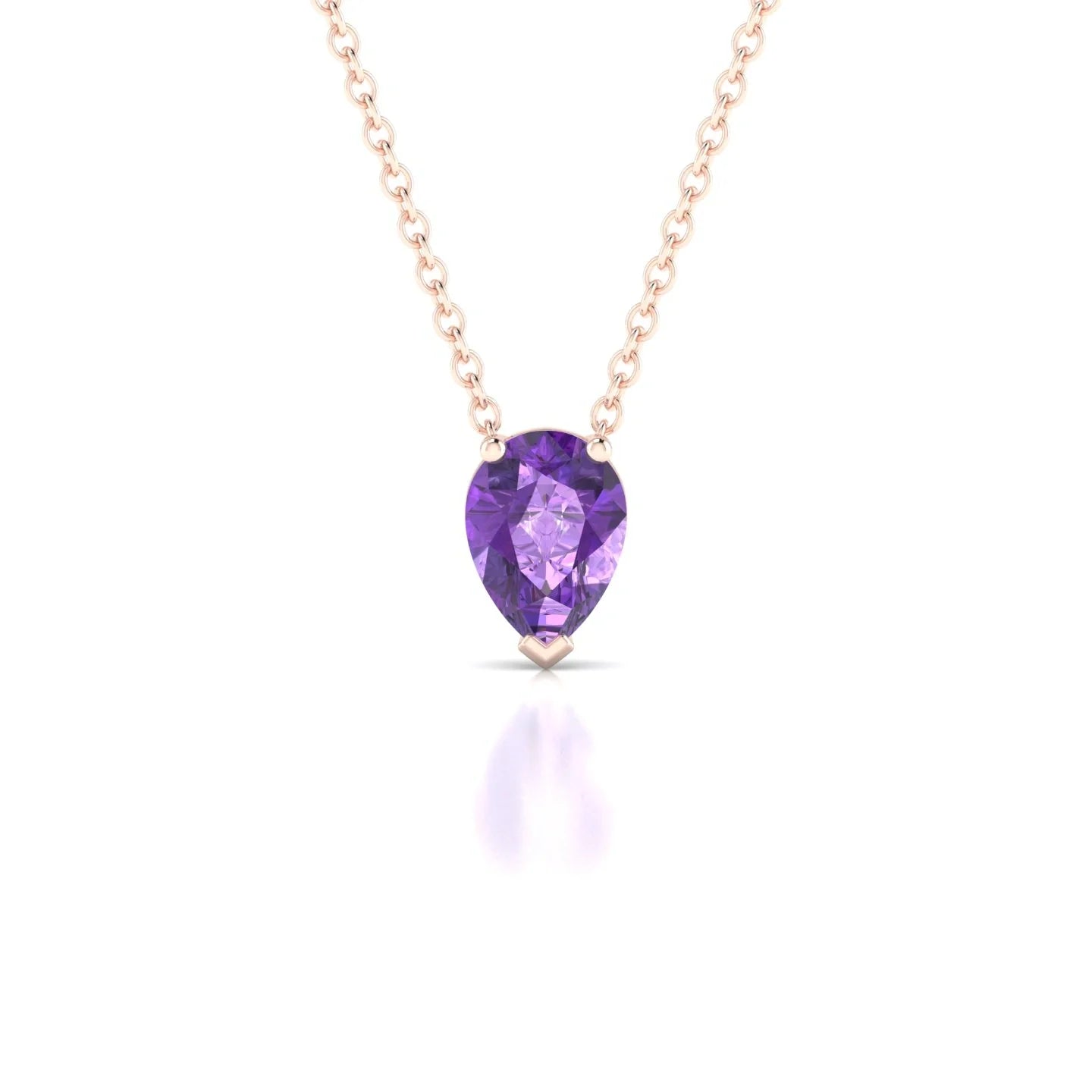 Radiance | 18k Rose Gold 7 x 5 mm Pear Amethyst Pendant
